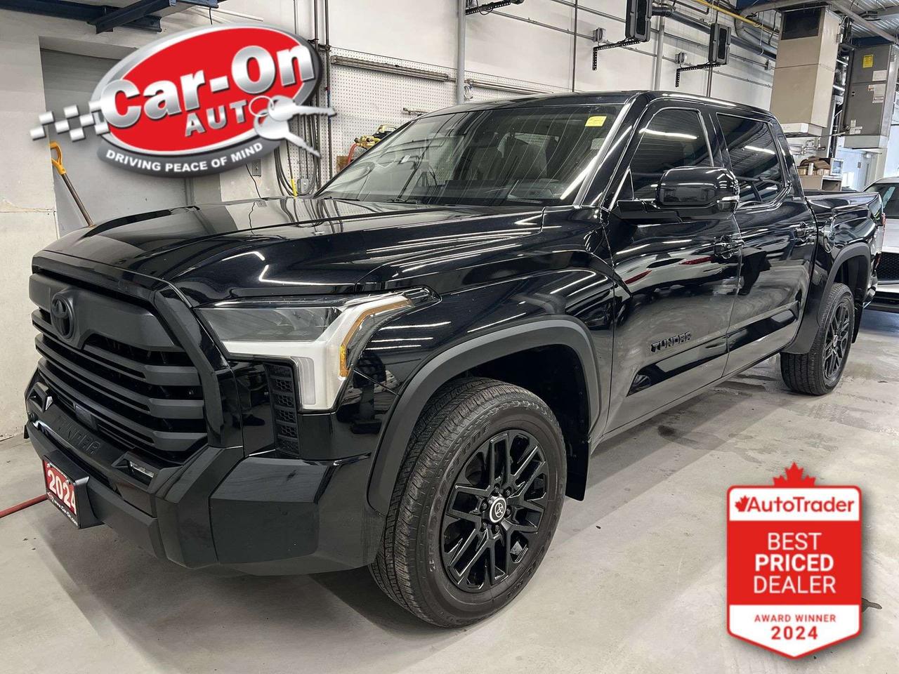 LIMITED CREW CAB 4X4 W/ NIGHTSHADE PACKAGE!!! Leather, panoramic sunroof, heated/cooled seats, premium 20-inch black alloys, 14-inch touchscreen w/ Android Auto/ Apple CarPlay, adaptive cruise control, blind spot monitor, rear cross-traffic alert, pre-collision system, lane departure warning, backup camera w/ front & rear park sensors, wireless charger, tow package w/ integrated trailer brake controller, 5-foot 6-inch box w/ bedliner, bed lights, dual-zone climate control, keyless entry w/ push start, full power group incl. power driver & passenger seats w/ driver memory, automatic headlights w/ auto highbeams, Bluetooth and Sirius XM!!