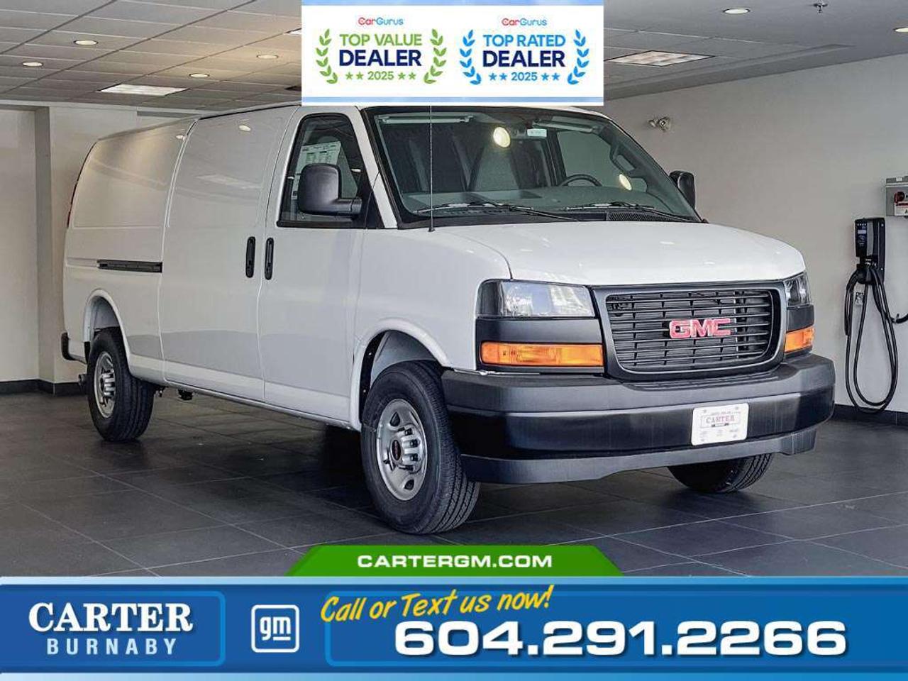 Built for reliability and productivity, this 2026 GMC Savana 2500 RWD is powered by a strong 4.3L V6 engine delivering impressive performance. Designed for work, it features a sliding passenger-side door and cargo tie-downs for easy loading and secure transport. Stay connected with Bluetooth and an AM/FM audio system, plus enjoy remote keyless entry and remote start. Safety comes standard with StabiliTrak and Hill Start Assist, while a heavy-duty battery ensures dependable performance. Come take it for a test drive today and experience all this capable vehicle has to offer!  WHY CARTER GM BURNABY?  - An unrivalled vehicle purchasing experience! - Exceeding our loyal customers expectations since 1963 - 4.5 Google star rating with 2,300+ customer reviews) - CarGurus Top-Rated Dealer 2025 Award - CarGurus Top Value Dealer 2025 Award - Vehicle trades welcome! Best price guaranteed! - We provide upfront pricing, zero hidden fees, and 100% transparency - Fast approvals and 99% acceptance rates (no matter your current credit status!) - Multilingual staff (many languages spoken) - Comfortable non-pressured environment with in-store television, WIFI and a childrens play area! - In-store restaurant: fresh daily menu        Were here to help you drive the vehicle you want, the vehicle you deserve! QUESTIONS? GREAT! WEVE GOT ANSWERS! To speak with a friendly vehicle specialist - CALL NOW! The advertised price includes all standard dealer fees and any applicable manufacturer or dealer incentives. It does not include applicable taxes, licensing, insurance, or optional products or services. Dealer fees will be clearly broken out and itemized on the bill of sale, maximum total of fees $699.00. Prices are shown in Canadian dollars. While we make every effort to ensure accuracy, vehicle details, pricing, options, and availability are subject to change without notice. Please confirm all information with dealership sales management before purchase. Dealer Code: 81129