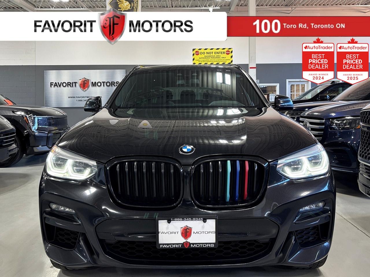 **SUMMER SPECIAL!** MPERFORMANCE POWERED, AWD, HEADS UP DISPLAY, DIGITAL GAUGE CLUSTER NAVIGATION DISPLAY, MULTICOLOUR AMBIENT LIGHTING, BMW ADAPTIVE LED HEADLIGHTS, PANORAMIC ROOF, WIRELESS CHARGING TRAY, HIGHLY EQUIPPED! FINISHED IN BLACK ON MATCHING BLACK INTERIOR, STITCHED LEATHER SEATS, HEATED SEATS, HEATED STEERING WHEEL, NAVIGATION SYSTEM, BACKUP CAMERA, PARKING SENSORS, FATIGUE AND FOCUS ALERT, PEDESTRIAN WARNING, FRONTAL COLLISION WARNING, LANE DEPARTURE WARNING, ACTIVE BLIND SPOT DETECTION, CROSS TRAFFIC WARNING, AM, FM, SATELLITE, APPLECARPLAY, ANDROIDAUTO, BLUETOOTH, PREMIUM M ALLOYS, BLUE M BRAKES, STEERING WHEEL CONTROLS, PREMIUM  SOUND SYSTEM, POWER OPTIONS, POWER TRUNK, WINDOW SHADES, SPORT MODE, ECO PRO MODE, AND MUCH MORE!!!


**As per OMVIC regulations, this vehicle is not drivable, not certified and not e-tested. Certification is available for $899.** All our vehicles are in excellent condition and have been fully inspected by an in-house licensed mechanic.


The advertised price is a finance only price, if you wish to purchase the vehicle for cash additional $2,000 surcharge will apply. Applicable prices and special offers are subject to change with or without notice and shall be at the full discretion of Favorit Motors.