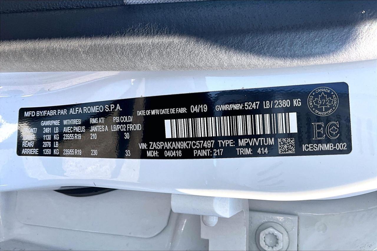 2019 Alfa Romeo Stelvio Sport |Heated Leather |Panoroof |SafetyTech |AWD Photo