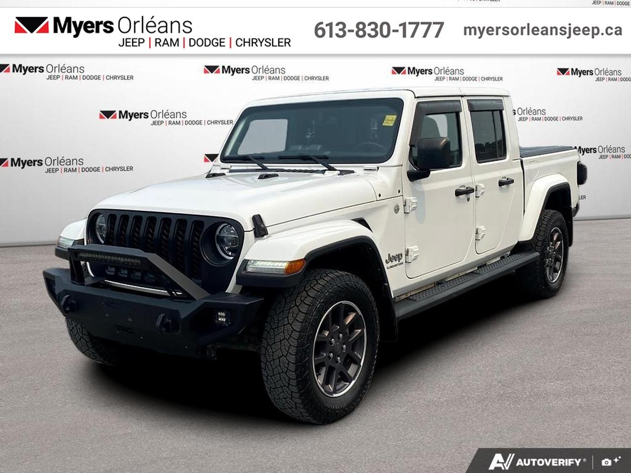 <b>Navigation,  Premium Audio,  Android Auto,  Apple CarPlay,  4G Wi-Fi!</b><br> <br>  Compare at $39268 -  is just $38498! <br> <br>This Jeep Gladiator is ready to change the game of utility vehicles and pickup trucks. This 2022 Jeep Gladiator is for sale today in Orleans.<br> <br>Built with unmistakable Jeep styling and off-road capability, while bringing the utility and hauling power of a pickup truck, you get the best of both worlds with this incredible machine. Thanks to its unmistakable style, rugged off-road technology, and an exhilarating open air truck experience, this unique Jeep Gladiator is ready to change the 4X4 game.<br> <br>This Regular Cab 4X4 pickup has 65,541 km. Its Bright White in colour and is completely accident free based on the <a href=https://vhr.carfax.ca/?id=bpEqTt1iKu820+l28SqdnGGXPjOHkVm5 target=_blank>CARFAX Report</a>. It has an Automatic transmission and is powered by a 285HP 3.6L V6 Cylinder Engine. <br> <br> Our Gladiators trim level is Overland. With convenient and stylish side steps, a beautiful hard top, proximity keys for hands free entry, and Overland logos throughout, this Overland trim is dressed to impress. This Gladiator takes infotainment just as seriously as the trail with navigation, a premium Alpine audio system, Apple CarPlay, Android Auto, and a wi-fi hotspot offered on the Uconnect system. This truck is exactly what you want from an off-roading machine with skid plates, tow hooks, a sport bar, Dana axles, and a shift-on-the-fly transfer case while aluminum wheels make sure you do it in style. A rearview camera and fog lamps help you stay safe. This vehicle has been upgraded with the following features: Navigation, Premium Audio, Android Auto, Apple CarPlay, 4G Wi-Fi, Aluminum Wheels, Rear Camera.<br> To view the original window sticker for this vehicle view this <a href=http://www.chrysler.com/hostd/windowsticker/getWindowStickerPdf.do?vin=1C6HJTFG4NL178626 target=_blank>http://www.chrysler.com/hostd/windowsticker/getWindowStickerPdf.do?vin=1C6HJTFG4NL178626</a>. <br/><br> <br>To apply right now for financing use this link: <a href=https://www.myersorleansjeep.ca/apply-for-financing/ target=_blank>https://www.myersorleansjeep.ca/apply-for-financing/</a><br> <br/>Buy this vehicle now for the lowest weekly payment of <b>$129.54</b> with $0 down for 84 months @ 5.99% APR O.A.C. ( Plus applicable taxes - Plus applicable fees / Total Obligation of $47153 ). See dealer for details. <br><br>The road to new driving experiences begins in our inventory, where youll find an incredible array of brand-new cars, trucks, minivans, and SUVs, including two of our bestselling models, the Dodge Ram 1500 and the Dodge Grand Caravan. If you want to know what the cutting edge of automotive technology looks like, all you have to do is visit Myers Orleans Jeep! Each model comes loaded with the convenient features and cool technology that help make every trip memorable. Looking for additional everyday luxury at a price thats incredibly wallet-friendly? Choose from our selection of quality pre-owned models! If you can think of a road, our friendly and knowledgeable sales team will help you find the perfect vehicle to drive it.<br><br>We may be a well-established dealership thats been part of the community for many years, but that doesnt mean were stuck in the past! At Myers Orleans Jeep, were proud to provide a fresh, modern approach to car buying. Using our array of online tools, you can browse our extensive inventory, schedule a service appointment, order parts, and even apply for credit from wherever youve got a connection. Our goal is to create relationships that will last, and we know that the best way to do this is by providing a dealership experience thats based on honesty, transparency, trust, and a commitment to customers. Stop by today and discover all the ways we go above and beyond for you.<br><br> Come by and check out our fleet of 40+ used cars and trucks and 60+ new cars and trucks for sale in Orleans.  o~o