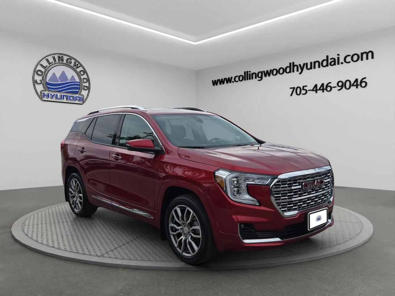 2023 GMC Terrain Denali AWD - Luxury, Style & Confidence in One Stunning SUV

Turn heads everywhere you go in this 2023 GMC Terrain Denali AWD, finished in eye-catching Volcanic Red Tintcoat with a premium Jet Black leather interior. Combining upscale luxury, advanced technology, and all-weather capability, this top-of-the-line Denali delivers everything you expect from GMCs flagship compact SUV.

( One look and youll see why Denali stands above the rest.

Highlights Include:
/  Powerful & Efficient 1.5L Turbocharged Engine/  Advanced All-Wheel Drive System/  Premium Denali-Specific Chrome Exterior Styling/  Heated & Ventilated Front Leather Seats/  Heated Rear Seats & Heated Steering Wheel
  Panoramic Power Sunroof/  GMC Premium Infotainment System with Navigation/  Wireless Apple CarPlay & Android Auto/  Bose Premium Audio System
  Head-Up Display
  Adaptive Cruise Control/  HD Surround Vision Camera System/  Power Liftgate
  Remote Start
  Wireless Charging Pad
  Memory Drivers Seat/  19-Inch Denali Alloy Wheels

 Loaded with Safety Features:

Forward Collision Alert
Automatic Emergency Braking
Lane Keep Assist
Blind Spot Monitoring
Rear Cross Traffic Alert
Front & Rear Park Assist
Rear Pedestrian Alert

The Denali trim represents the very best GMC has to offer, blending luxury-car comfort with SUV versatility. Whether youre commuting, road-tripping, or tackling Ontario winters, this Terrain delivers premium confidence every kilometre.

 Rare colour combination. Fully loaded Denali. Luxury without the luxury price tag.

Come see why this beautiful Terrain Denali is one of the nicest compact SUVs on the market today. It wont last long! <p> Style & Confidence in One Stunning SUV

Turn heads everywhere you go in this 2023 GMC Terrain Denali AWD</p>
<p> finished in eye-catching Volcanic Red Tintcoat with a premium Jet Black leather interior. Combining upscale luxury</p>
<p> this top-of-the-line Denali delivers everything you expect from GMCs flagship compact SUV.

( One look and youll see why Denali stands above the rest.

Highlights Include:
/  Powerful & Efficient 1.5L Turbocharged Engine/  Advanced All-Wheel Drive System/  Premium Denali-Specific Chrome Exterior Styling/  Heated & Ventilated Front Leather Seats/  Heated Rear Seats & Heated Steering Wheel
  Panoramic Power Sunroof/  GMC Premium Infotainment System with Navigation/  Wireless Apple CarPlay & Android Auto/  Bose Premium Audio System
  Head-Up Display
  Adaptive Cruise Control/  HD Surround Vision Camera System/  Power Liftgate
  Remote Start
  Wireless Charging Pad
  Memory Drivers Seat/  19-Inch Denali Alloy Wheels

 Loaded with Safety Features:

Forward Collision Alert
Automatic Emergency Braking
Lane Keep Assist
Blind Spot Monitoring
Rear Cross Traffic Alert
Front & Rear Park Assist
Rear Pedestrian Alert

The Denali trim represents the very best GMC has to offer</p>
<p> this Terrain delivers premium confidence every kilometre.

 Rare colour combination. Fully loaded Denali. Luxury without the luxury price tag.

Come see why this beautiful Terrain Denali is one of the nicest compact SUVs on the market today. It wont last long! </p>