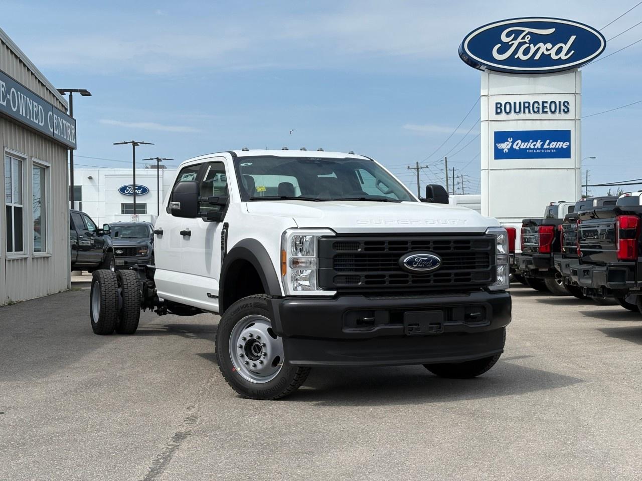 <p>Introducing the 2026 Ford Super Duty F-550 DRW XL in pristine white, equipped with a dynamic 4×4 drivetrain. This new commercial-grade vehicle promises exceptional handling and is designed for those seeking uncompromising power and performance.</p><p>The exterior showcases a strong presence with its tough commercial body, capable of handling the toughest jobs. Inside, you'll find a practical gray interior designed to offer comfort on long drives while being easy to maintain. This Super Duty comes loaded with essential features including air conditioning, cruise control, keyless entry, and power windows for added convenience.</p><p>In terms of technology and safety, this model boasts a host of advanced options. Enjoy seamless connectivity with Bluetooth, smart device integration, and a built-in Wi-Fi hotspot. For added safety and ease of use, it has brake assist, a rear view camera with prep kit, and heated mirrors.</p><p>Beneath the hood is the powerhouse: a 6.7L V8 Turbo Diesel engine equipped with manual push-button engine-exhaust braking and dual alternators, designed to provide robust power and efficiency with a range of drive modes for various conditions including eco and tow/haul. The high capacity trailer tow package maximizes capacity, making this vehicle an ideal choice for businesses needing reliable heavy-duty towing. The snow plow prep package and upgraded tires ensure its up for any task.</p><p>Perfect for contractors, fleet owners, or any demanding profession, the 2026 Ford Super Duty F-550 DRW XL is equipped to tackle any industrial challenge with ease. Dont miss the opportunity to elevate your business capabilitiescontact Bourgeois Motors Ltd. today to learn more and schedule a test drive.</p> <p><span style=color:rgb( 58 , 80 , 95 )>The discount shown on vehicle represents the </span><u>Cash Purchase</u><span style=color:rgb( 58 , 80 , 95 )> discount and is inclusive of all non-stackable and stackable cash purchase discounts from Ford of Canada and Bourgeois Motors Ltd. and is offered in lieu of sub-vented lease or finance rates. To get details on current discounts applicable to this and other vehicles in our inventory for Lease and Finance customer, see a member of our team. All offers for lease or finance are On Approved Credit (OAC).While every effort is made to ensure the accuracy of discounts and programs, programs are subject to change without notice </span><span style=color:rgb( 119 , 119 , 119 )>and may not be accurate or completely current. While every reasonable effort is made to ensure the accuracy of this data, we are not responsible for any errors or omissions contained on these pages.</span></p> <p><strong>Why Choose the Bourgeois Auto Group?</strong></p><p>For 80 years, Bourgeois Auto Group has been delivering exceptional automotive experiences. Our factor trained teams work to ensure you receive the shopping experience you deserve; whether you're looking for a new or new-to-you vehicle.</p><p>Shop 24/7 with our online showroom and chat service, ensuring convenience every step of the way. No hidden fees, full disclosure, and every pre-owned vehicle comes with a Carfax® report for peace of mind.</p><p>We offer a wide selection of pre-owned vehicles, all competitively priced using real-time market data. Get the best deal on your purchase and trade-in with our free Live Market Analysis report.</p><p>Looking to sell your car? We buy any make or modelno purchase required. Our simple to use online trade valuation tool will provide you with a clear, transparent selling experience whether you buy our car or not.</p><p>Backed by hundreds dedicated employees across 4 convenient locations, were here to meet all your automotive needs. Visit us in Midland or Parry Sound and explore our inventory or schedule your next service today.</p> <p><strong>Financing Your Next Vehicle with Bourgeois Motors Ford in Midland:</strong></p><p>At Bourgeois Motors Ford, we make financing your next vehicle simple and stress-free! Our team works with trusted lenders to find flexible options tailored to your budget. Drive away with confidenceapply today!</p><p>Take advantage of our online pre-qualification tool, backed by Equifax and TD Bank to find the payment that works for you. Simply <a href=https://www.bourgeoismotors.com/free-credit-check/ rel=nofollow><strong>CLICK HERE</strong></a><strong> </strong>to use our secure online credit tool with no impact to your credit.</p>