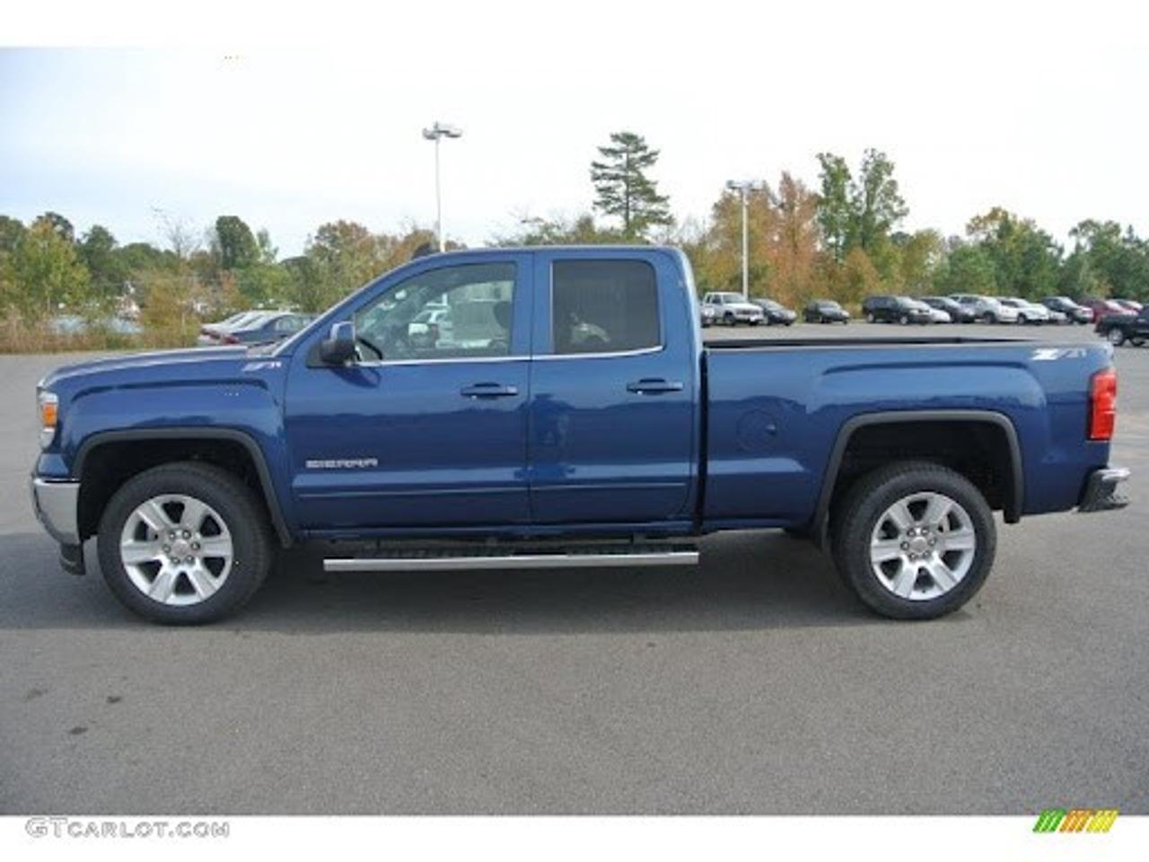 Recent Arrival! 2015 GMC Sierra 1500 SLE Double Cab SLE 4X4 | Zacks 6-Speed Automatic Electronic with Overdrive 4WD Stone Blue Metallic EcoTec3 5.3L V8<br /><br /><br />6-Speed Automatic Electronic with Overdrive, 4WD, Jet Black w/Cloth Seat Trim, 10-Way Power Driver's Seat Adjuster, 110-Volt AC Power Outlet, 150 Amp Alternator, 4.2''' Diagonal Colour Display Driver Info Centre, Body Colour Bodyside Mouldings, Body Colour Door Handles, Body Colour Power-Adjustable Heated Outside Mirrors, Body-Colour Mirror Caps, Chrome Grille Surround, Colour-Keyed Carpeting w/Rubberized Vinyl Floor Mats, Deep-Tinted Glass, Driver & Front Passenger Illuminated Vanity Mirrors, Dual-Zone Automatic Climate Control, Electric Rear-Window Defogger, Electronic Autotrac Transfer Case, EZ Lift & Lower Tailgate, Front Frame-Mounted Black Recovery Hooks, Front Halogen Fog Lamps, Heavy-Duty Rear Locking Differential, Hill Descent Control, Kodiak, Leather Wrapped Steering Wheel w/Cruise Controls, LED Cargo Box Lighting, Manual Tilt Wheel Steering Column, Off-Road Suspension Package, OnStar 6 Months Directions & Connections Plan, OnStar w/4G LTE, Power Windows w/Driver Express Up & Down, Preferred Equipment Group 3SA, Rear 60/40 Folding Bench Seat (Folds Up), Rear Vision Camera w/Dynamic Guide Lines, Rear Wheelhouse Liners, Remote Keyless Entry, Remote Vehicle Starter System, Single Slot CD/MP3 Player, Single-Zone Air Conditioning, Steering Wheel Audio Controls, Theft Deterrent System (Unauthorized Entry), Trailering Equipment, Universal Home Remote.<br /><br /><br />This vehicle is Zacks Certified! You're approved! We work with you. Together we'll find a solution that makes sense for your individual situation. Please visit us or call 902 843-3900 to learn about our great selection.<br />Awards:<br /> * JD Power Automotive Performance, Execution and Layout (APEAL) Study * 2015 KBB.com Brand Image Awards Reviews:<br /> * Powerful and fuel-efficient engines; many available configurations; well-built, comfortable interior; quiet highway ride. Source: Edmunds<br /> * If you need a half-ton pickup with the most horsepower and a class-leading 12,000-pound trailer rating, the 2015 GMC Sierra full-size pickup has you covered. Bigger-than-life styling is augmented by a plush interior and a host of cutting-edge safety and communication features. Source: KBB.com<br /><br />With 22 lenders available Zack's Auto Sales can offer our customers with the lowest available interest rate. Thank you for taking the time to check out our selection!