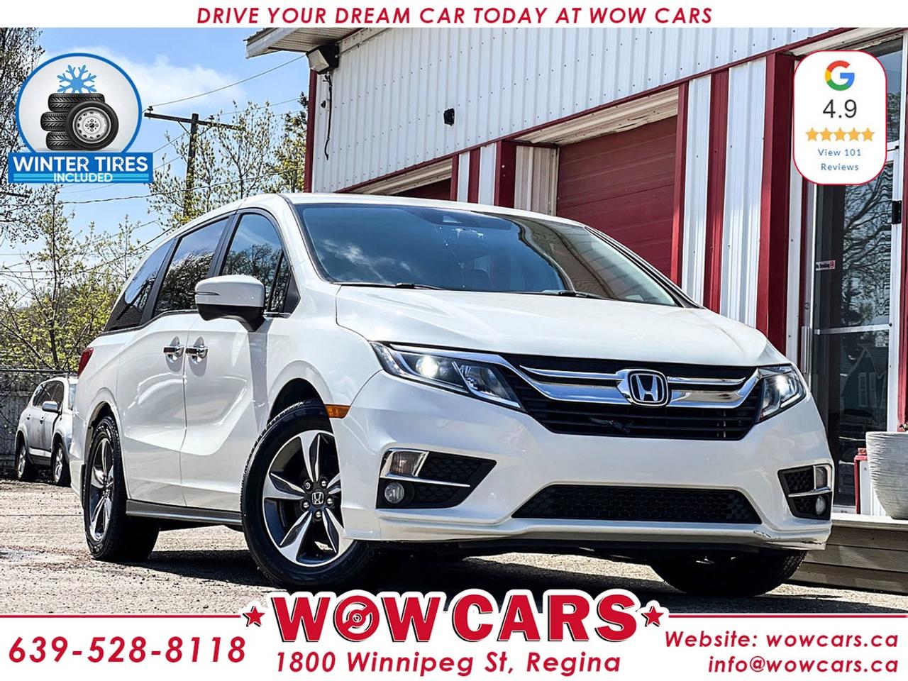 2019 Honda Odyssey Ex-L Odometer: 137,942 Km <br/> Sale Price: $32,990+ taxes <br/> Financing Available <br/> <br/> <br/> WOW Factors:--Certified and mechanical inspection <br/> -Fully Loaded <br/> -Dealer Serviced <br/> <br/> <br/> Highlight Features:--Front Collision Warning <br/> -Lane Keep Departure Warning <br/> -Adaptive Cruise Control <br/> -Blind Spot Camera <br/> -DVD Entertainment Package <br/> -Apple Carplay, Android Auto <br/> -Alloy Wheels <br/> -Backup-Camera <br/> -Power Leather Seats <br/> -Heated Seats <br/> -Power Doors <br/> -Sunroof <br/> -Power Lift Gate <br/> -Push Button Start <br/> -Built in Vacuum <br/> -Remote Start <br/> -Parking Sensors and much more. <br/> <br/> <br/> Driven by Trust, Powered by Family  Your Destination for Quality Pre-Owned Vehicles <br/> At our family-owned dealership, customer satisfaction isnt just a goal  its our promise. We specialize in pre-owned Cars, SUVs, Vans, and Trucks, offering standout value with the WOW factors that set us apart. From exceptional Google reviews to unmatched after-sales service, we go above and beyond to make your experience seamless, transparent, and friendly. <br/> <br/> <br/> Visit WOW CARS Today at 1800 Winnipeg Street Regina, SK S4P1G2, or give us a call at (639) 528-8II8. <br/>
