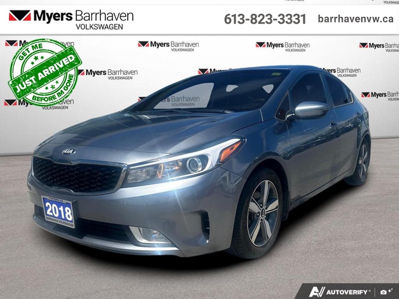 <b>Low Mileage, Streaming Audio,  Satellite Radio,  Steering Wheel Audio Control,  Power Windows!</b><br> <br> The 2017 Kia Forte has more than you may expect from a compact car. Theres nothing small about its passenger or cargo space, and its available with plenty of high-tech features. - cars.usnews.com This 2018 Kia Forte is fresh on our lot in Nepean.<br> <br>The 2018 Kia Forte received a makeover making it very appealing, projecting itself as an upscale vehicle for a much lower price than you would expect. Numerous driver focused features and options are available across the trims. Efficiency and reliability are the main key points for this Kia Forte. Roomy and comfortable with ample cargo space, this 2018 Forte stands at a great value for what is on offer.<br> <br>This low mileage sedan has just 26,198 km. Its Urban Grey Metallic in colour and is completely accident free based on the <a href=https://vhr.carfax.ca/?id=7tz2kS9pduQfwKuoeXuvz2aT9vUBvI7e target=_blank>CARFAX Report</a>. It has an Automatic transmission and is powered by a 147HP 2.0L 4 Cylinder Engine. It may have some remaining factory warranty, please check with dealer for details. <br> <br> Our Fortes trim level is LX Auto. Kia has proven again that quality matters. This well built 2018 Kia Forte LX is a roomy, efficient compact sedan capable of covering great distances while providing excellent comfort. Features include power heated side mirrors, a 4 speaker stereo system with Bluetooth, AUX and USB inputs, satellite stereo and wireless streaming audio, a 6-way adjustable driver seat and a 4 way adjustable passenger seat, power windows, an engine immobilizer, rear child safety locks and a 60-40 folding rear seat. This vehicle has been upgraded with the following features: Streaming Audio, Satellite Radio, Steering Wheel Audio Control, Power Windows.<br> <br>To apply right now for financing use this link: <a href=https://www.barrhavenvw.ca/financing-request/ target=_blank>https://www.barrhavenvw.ca/financing-request/</a><br> <br/>Buy this vehicle now for the lowest bi-weekly payment of <b>$128.00</b> with $0 down for 72 months @ 9.99% APR O.A.C. ((Plus applicable taxes and fees - Some conditions apply to get approved at the mentioned rate) ). See dealer for details. <br><br>We are your premier Volkswagen dealership in the region. If youre looking for a new Volkswagen or a car, check out Barrhaven Volkswagens new, pre-owned, and certified pre-owned Volkswagen inventories. We have the complete lineup of new Volkswagen vehicles in stock like the GTI, Golf R, Jetta, Tiguan, Atlas Cross Sport, Volkswagen ID.4 electric vehicle, and Atlas. If you cant find the Volkswagen model youre looking for in the colour that you want, feel free to contact us and well be happy to find it for you. If youre in the market for pre-owned cars, make sure you check out our inventory. If you see a car that you like, contact 844-914-4805 to schedule a test drive.<br> Come by and check out our fleet of 50+ used cars and trucks and 180+ new cars and trucks for sale in Nepean.  o~o
