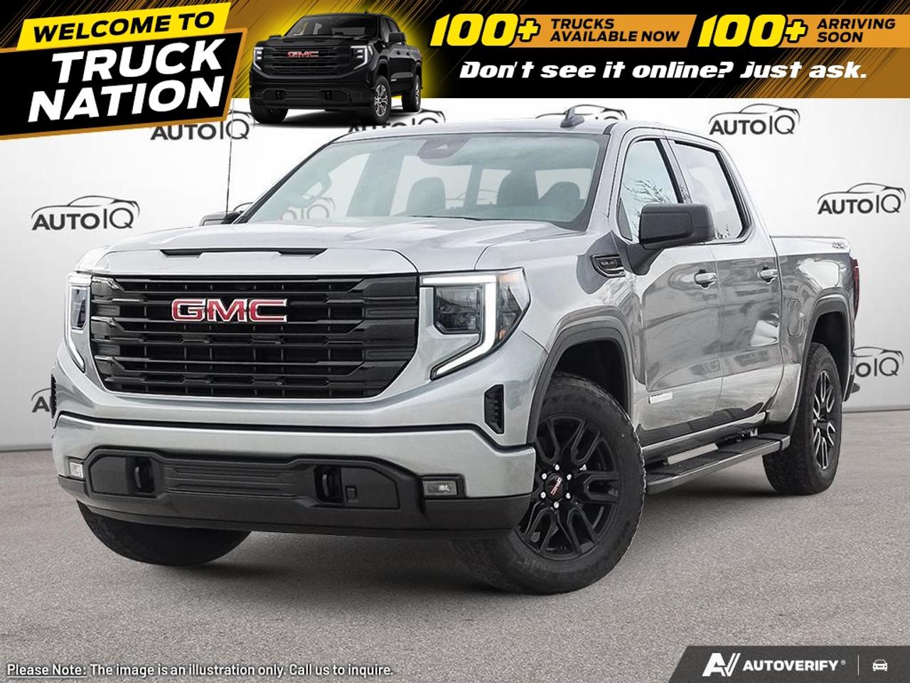 <p>Equipped with $4,830 in factory options. <b>OEM OPTIONS: </b>FRONT BKT STS WITH CENTRE CONSOLE. INCLUDES WIRELESS CHARGING. , SPRAY-ON BEDLINER , GVWR 3221 KG (7100 LB) , REAR AXLE - 3.23 RATIO , 5.3L ECOTEC3 V8 ENG , 10-SPD A/T , ALL-WTHR MATS (DEALER INSTALLED) , CANADIAN BASE EQUIPMENT , PREF EQUIP GRP<br><br><b>PERFORMANCE & CAPABILITY: </b>Be the first owner of this stunning new <b>2026 GMC Sierra 1500 Elevation</b> finished in Sterling Metallic with a H0U-Jet Black interior, creating a sleek, modern, and business-like appearance. As a powerful Pickup Truck, this Crew Cab configuration offers maximum interior room, ideal for passengers and cargo. Full configuration: 4WD Crew Cab 147 inches Elevation. Powered by a responsive <b>5.3L 8cyl</b> engine paired with a smooth <b>8 Speed Automatic</b> and a confident <b>4x4</b> system.<br><br><b>PROFILE & PEDIGREE: </b><br> - <b>Shop with Confidence:</b> Over <b>26</b> high-resolution photos are online for you to view every detail.<br><br><b>MODEL REVIEWS: </b>Recognized for its professional-grade capability, innovative features like the MultiPro tailgate, and comfortable ride. Equipped with a true <b>4x4 system</b>, this vehicle is ready for serious adventure, offering superior off-road capability.<br>Powered by a commanding <b>5.3L 8cyl</b>, delivering impressive horsepower and torque. Equipped with an <b>8-Speed Automatic</b> transmission, this vehicle offers a perfect balance of smooth performance and decisive power delivery.<br><br><b>EQUIPMENT: </b><br><b>Safety & Driver Assistance:</b> TRACTION CONTROL, ABS BRAKES, BRAKE ASSIST, DUAL FRONT IMPACT AIRBAGS, DUAL FRONT SIDE IMPACT AIRBAGS, IGNITION DISABLE<br><b>Comfort & Convenience:</b> POWER WINDOWS, POWER STEERING, 1-TOUCH DOWN, 1-TOUCH UP, AUTOMATIC TEMPERATURE CONTROL, DRIVER DOOR BIN<br><b>Technology & Entertainment:</b> NAVIGATION SYSTEM, TACHOMETER, COMPASS, OUTSIDE TEMPERATURE DISPLAY<br><b>Performance & Capability:</b> TRAILER HITCH, FRONT ANTI-ROLL BAR, FRONT WHEEL INDEPENDENT SUSPENSION, SPEED-SENSING STEERING, 5.3L ECOTEC3 V8 ENG<br><b>Exterior & Styling:</b> DELAY-OFF HEADLIGHTS, FRONT FOG LIGHTS, FULLY AUTOMATIC HEADLIGHTS, PERIMETER/APPROACH LIGHTS, AUTO HIGH-BEAM HEADLIGHTS, ALL-WTHR MATS (DEALER INSTALLED)<br><br><b>Ready to experience this GMC Sierra 1500?</b> Visit us for a test drive today!<br><br></p> <p></p> <h4>YOUR DRIVE, SIMPLIFIED BY AUTOIQ</h4> <p><em><strong>BUY WITH COMPLETE CONFIDENCE!</strong></em></p> <p>Shop online or in-store, any way you want it. Get a virtual trade estimate & appraisal and virtual credit approval & eSignature! Buying a new vehicle is a significant purchase, and we want to ensure that you LOVE it! Whether you are purchasing a new or quality pre-owned vehicle from us, we offer attractive financing rates and flexible terms! Bad credit? No credit? Bankruptcy? Newcomer? Don't worry! We've got special programs to help you get that long-needed vehicle with the financing that you need! We accept all credit applications O.A.C. See us for more details.</p><p></p>

<h4>YOUR DRIVE, SIMPLIFIED BY AUTOIQ</h4>

<p><em><strong>BUY WITH COMPLETE CONFIDENCE!</strong></em></p>

<p>Shop online or in-store, any way you want it. Get a virtual trade estimate & appraisal and virtual credit approval & eSignature! Buying a new vehicle is a significant purchase, and we want to ensure that you LOVE it! Whether you are purchasing a new or quality pre-owned vehicle from us, we offer attractive financing rates and flexible terms! Bad credit? No credit? Bankruptcy? Newcomer? Dont worry! Weve got special programs to help you get that long-needed vehicle with the financing that you need! We accept all credit applications O.A.C. See us for more details.</p>