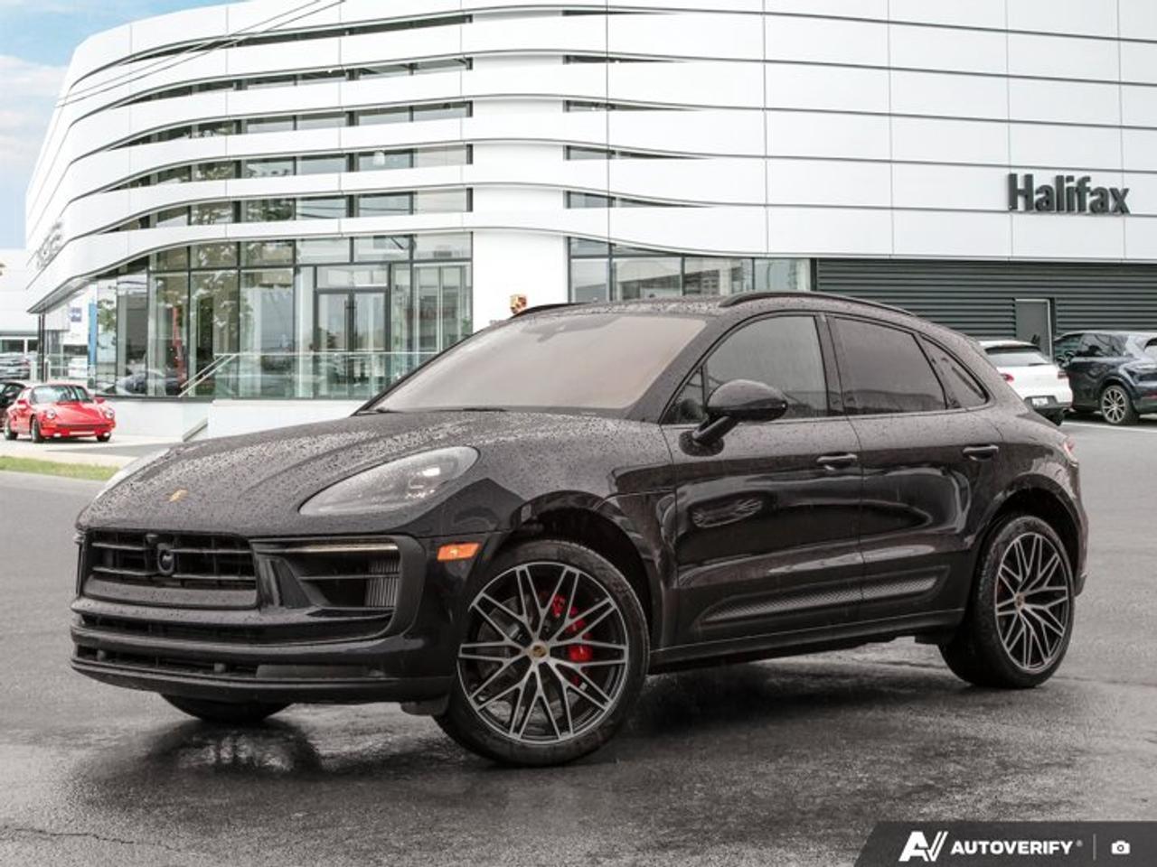 This 2026 Porsche Macan S, now available at Porsche Of Halifax, is finished in Jet Black Metallic with a Leather Package in Black/Bordeaux Red and is equipped with a PDK transmission.*Powertrain and Drivetrain*2.9-litre twin-turbocharged V6 engine producing 375 horsepower and 383 lb-ft of torquePDK transmissionPorsche Active All-Wheel Drive*Exterior*Jet Black MetallicPanoramic Roof System21 RS Spyder Design WheelsAll-season tyres for 21-inch wheelsLED Headlights in Black incl. Porsche Dynamic Light System Plus (PDLS+)Roof rails in High Gloss BlackPORSCHE logo in Satin Black and model designation in exterior color on rearWindow trim in High Gloss BlackSport tailpipes in BlackExclusive Design fuel capTrailer Hitch without Tow BallWheel center caps with colored Porsche CrestUnder Door Puddle Light Projectors*Interior and Seating*Leather Package in Black/Bordeaux RedAdaptive Sport Seats Plus (18-way) with Memory PackageVentilated Seats (Front)Heated Seats (Rear)Heated GT Sport Steering Wheel in LeatherElectric Steering ColumnPorsche Crest on Headrests (Front)*Technology and Driver Assistance*BOSE® Surround Sound SystemLane Change Assist (LCA)Sport Chrono PackageSurround ViewHeated windshieldPreparation for Porsche DashcamThis Macan S is configured with a performance-oriented powertrain, advanced chassis systems, and a combination of comfort and driver assistance features suited for everyday driving.Visit www.porscheofhalifax.com or call (902)453-8800 to speak with a Porsche Sales Executive.