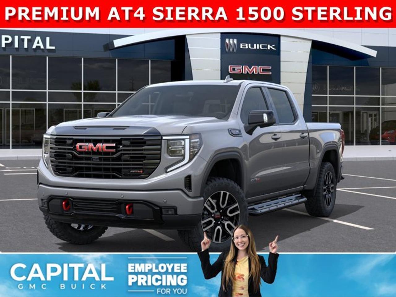 Dont miss out on this Sierra 1500 AT4! Fully Equipped with the Premium Plus Package, Technology Package, Heated and Cooled Bucket Seats, Heated Rear Seats, Heated Steering, 360 CAM, 15 Heads-up Display, Rear Streaming Camera Mirror, Body Color Wheel Arch Moldings, Power Sunroof, Wireless Charger, Dual Exhaust, 2 Inch Factory Lift and so much more... This rare truck can be yours so CALL NOWAsk for the Internet Department for more information or book your test drive today! Text 507-585-4395 for fast answers at your fingertips!AMVIC Licensed Dealer - Licence Number B1044900Disclaimer: All prices are plus GST and include all cash credits and loyalties. See dealer for details. AMVIC Licensed Dealer # B1044900