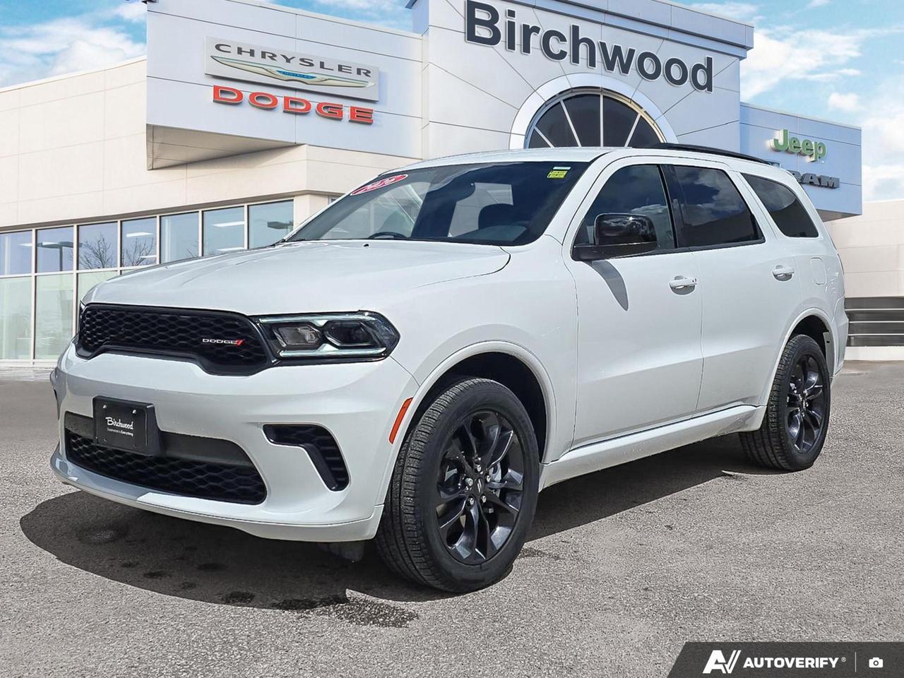 Nearly brand new with just 151 km on the odometer, this 2026 Dodge Durango GT Plus in White Knuckle is loaded with the aggressive Blacktop Package and Trailer Tow Group  making it one of the most capable and sharp-looking three-row SUVs available. With full-time AWD, a proven 3.6L V6, and a feature-packed interior, this Durango is ready to work hard and look great doing it.

Key Features:
- Blacktop Package  blacked-out exterior trim for a bold, sport-forward look
- Trailer Tow Group  ready to haul when you need it
- Full-Time All-Wheel Drive with 3.6L 6-cylinder engine
- Power Sunroof for open-air driving
- Sport Heated Leather Steering Wheel
- 4G LTE Wi-Fi Hotspot built right in
- Auto-Dimming Rearview Mirror and ParkView Back-Up Camera
- LED Projector Beam Headlamps with Daytime Running Lights
- Power Liftgate for hands-free rear cargo access
- Heated Exterior Mirrors and Deep Tinted Glass

With a comprehensive airbag system, Hill Hold Control, and Tire Pressure Monitoring, safety is covered at every turn.

Experience the Birchwood difference at Birchwood Chrysler Dodge Jeep Ram. Whether youre ready to reserve, start your purchase online, or simply have questions, our team is here to help. Visit us at birchwoodchrysler.ca or book your test drive today  this one wont last long at 151 km!
With us, Experience is Everything. Complete as much or as little of your purchase online as you like. All pricing is what you see is what you pay. No hidden fees. On our website you can choose payment options and terms knowing these are transparent and accurate.

Start your purchase online to build your exact pricing to your specifics like how much money down, vehicle trade and any accessories or added optional protection that suits your needs.

Any questions let us know by calling (204) 774-4444, wed love to send you a video to clarify any questions about a vehicle!

Visit us in store at 90-3965 Portage Ave in the Birchwood Autopark.

Dealer permit #5686
Dealer permit #5686