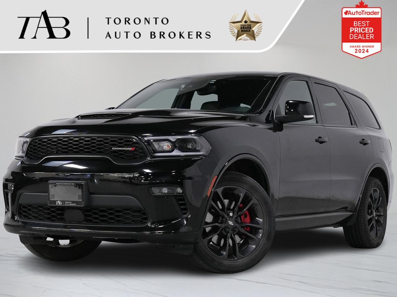 This 2021 Dodge Durango GT is a local Ontario vehicle with a clean Carfax report, offering an excellent blend of performance, practicality, and modern technology. Powered by a capable V6 engine and designed with Dodges bold styling, the Durango delivers a confident and comfortable driving experience while providing seating for up to six passengers. Equipped with the Technology Package and premium Alpine audio system, this SUV is loaded with features that enhance convenience, safety, and entertainment for both daily commuting and family road trips.

Key Features:

6-Passenger Seating Configuration
Technology Package
Alpine Premium Audio System
20-Inch Alloy Wheels
Leather-Trimmed Seating
Heated Front Seats
Heated Steering Wheel
Power Driver Seat with Memory Settings
Remote Start System
Bluetooth Connectivity
Rear View Camera
Blind Spot Monitoring
Tri-Zone Automatic Climate Control
Keyless Enter-N-Go with Push-Button Start
LED Daytime Running Lights

NOW OFFERING 3 MONTH DEFERRED FINANCING PAYMENTS ON APPROVED CREDIT. 

WE OFFER THE BEST FINANCE RATES, AND DONT CHARGE ANY FINANCING FEE

Looking for a top-rated pre-owned luxury car dealership in the GTA? Look no further than Toronto Auto Brokers (TAB)! Were proud to have won multiple awards, including the 2024 AutoTrader Best Priced Dealer, the 2026 Best in Business award, the 2025 CarGurus Award, the 2026 Top Choice Award, the 2026 Dealer Rater Consumer Satisfaction Award, the 2026 Canadian Choice Award, the 2026 Three Best Rated Dealer Award, and many more!

With 30 years of experience serving the Greater Toronto Area, TAB is a respected and trusted name in the pre-owned luxury car industry. Our 30,000 sq.Ft indoor showroom is home to a wide range of luxury vehicles from top brands like BMW, Mercedes-Benz, Audi, Porsche, Land Rover, Jaguar, Aston Martin, Bentley, Maserati, and more. And we dont just serve the GTA, were proud to offer our services to all cities in Canada, including Vancouver, Montreal, Calgary, Edmonton, Winnipeg, Saskatchewan, Halifax, and more.

At TAB, were committed to providing a no-pressure environment and honest work ethics. As a family-owned and operated business, we treat every customer like family and ensure that every interaction is a positive one. Come experience the TAB Lifestyle at its truest form, luxury car buying has never been more enjoyable and exciting!

We offer a variety of services to make your purchase experience as easy and stress-free as possible. From competitive and simple financing and leasing options to extended warranties, aftermarket services, and full history reports on every vehicle, we have everything you need to make an informed decision. We welcome every trade, even if youre just looking to sell your car without buying, and when it comes to financing or leasing, we offer same day approvals, with access to over 50 lenders, including all of the banks in Canada. Feel free to check out your own Equifax credit score without affecting your credit score, simply click on the Equifax tab above and see if you qualify.


Call us today or visit our website to learn more about our inventory and services. And remember, all prices exclude applicable taxes and licensing, and vehicles can be certified at an additional cost of $999.