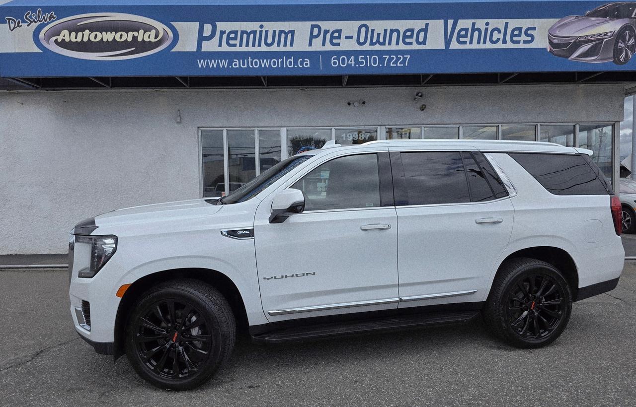 <p><strong>Command the road in this pristine, 2024 GMC Yukon SLT 4WD.</strong> Striking the perfect balance of bold presence and high-end sophistication, this premium SUV offers a flawless, no-accident history for the ultimate peace of mind.</p><p class=MsoNormal><strong>The Aesthetics</strong></p><ul type=disc><li class=MsoNormal><strong>Exterior:</strong>&nbsp;Summit White</li><li class=MsoNormal><strong>Interior:</strong>&nbsp;Jet Black Premium Leather</li><li class=MsoNormal><strong>Condition:</strong> Clean Title | No Accidents | Fully Detailed</li></ul><p class=MsoNormal><strong>Performance & Capability</strong></p><ul type=disc><li class=MsoNormal><strong>Engine:</strong>&nbsp;5.3L EcoTec3 V8</li><li class=MsoNormal><strong>Transmission:</strong>&nbsp;10-Speed Automatic</li><li class=MsoNormal><strong>Drivetrain:</strong>&nbsp;Autotrac Transfer Case & Limited-Slip Rear Differential</li><li class=MsoNormal><strong>Towing:</strong>&nbsp;Heavy-Duty Trailering Equipment with Hitch Guidance</li><li class=MsoNormal><strong>Winter Ready:</strong> Factory-installed Engine Block Heater</li></ul><p class=MsoNormal><strong>SLT Luxury & Premium Upgrades</strong></p><ul type=disc><li class=MsoNormal><strong>Panoramic View:</strong>&nbsp;Dual-Pane Power Panoramic Sunroof with power sunshade.</li><li class=MsoNormal><strong>Driver Convenience:</strong>&nbsp;Power tilt/telescopic steering column with 2-driver memory recall.</li><li class=MsoNormal><strong>Climate Comfort:</strong>&nbsp;Heated/ventilated front seats and heated 2nd-row outboard seats.</li><li class=MsoNormal><strong>Seating Flex:</strong> Power-release 2nd-row bucket seats and power-folding 60/40 3rd-row bench.</li></ul><p class=MsoNormal><strong>Elite Safety & Technology</strong></p><ul type=disc><li class=MsoNormal><strong>GMC Pro Safety Plus:</strong>&nbsp;Blind Zone, Rear Cross Traffic, and Forward Collision Alerts.</li><li class=MsoNormal><strong>HD Surround Vision:</strong>&nbsp;360-degree camera view for effortless parking and maneuvering.</li><li class=MsoNormal><strong>Adaptive Cruise Control:</strong>&nbsp;Automatically adjusts speed to maintain safe gaps.</li><li class=MsoNormal><strong>Enhanced Braking:</strong>&nbsp;Automatic Emergency Braking and Rear Pedestrian Alert.</li><li class=MsoNormal><strong>Lighting:</strong> IntelliBeam Auto High Beams and Safety Alert Seat.</li></ul><p class=MsoNormal><strong>Next-Gen Connectivity & Cabin Comfort</strong></p><ul type=disc><li class=MsoNormal><strong>Infotainment:</strong>&nbsp;10.2 Colour Touchscreen with Google Built-In & Navigation.</li><li class=MsoNormal><strong>Smartphone:</strong>&nbsp;Wireless Apple CarPlay, Wireless Android Auto, and Wireless Charging.</li><li class=MsoNormal><strong>Audio:</strong>&nbsp;Premium Bose&reg; Speaker System for concert-quality sound.</li><li class=MsoNormal><strong>Driver Display:</strong>&nbsp;12 Diagonal Colour Driver Information Centre.</li><li class=MsoNormal><strong>Luxury Details:</strong> Tri-Zone Climate Control, Remote Start, and Universal Home Remote.</li></ul><p><strong>Experience elite utility and luxury today.</strong> Contact our sales team to schedule your private viewing and test drive.</p><p>&nbsp;</p><p class=MsoNormal>Starting Nov 15 2025 Autoworld Will Not Be Charging Any Documentation fees</p><p class=MsoNormal>&nbsp;</p><p class=MsoNormal>All Prices Are Plus Applicable Sales Taxes</p><p class=MsoNormal>&nbsp;</p><p class=MsoNormal>Please Contact Dealer For Warranty Details*** Extended Warranty Available.</p><p class=MsoNormal>&nbsp;</p><p class=MsoNormal>For More Details Visit http://Autoworld.ca/</p><p class=MsoNormal>&nbsp;</p><p class=MsoNormal>Contact @Autoworld 604-510-7227</p><p class=MsoNormal>19987 Fraser Highway</p><p class=MsoNormal>Langley BC</p><p class=MsoNormal>V3A 4E2</p><p class=MsoNormal>&nbsp;</p><p class=MsoNormal>VSA : 31259</p>