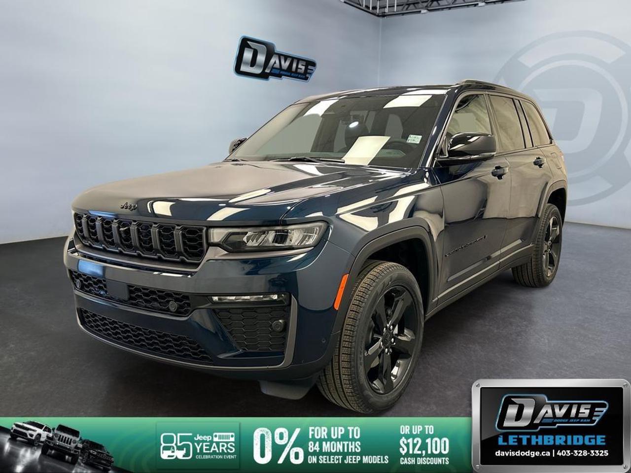 <p><strong>2026 Jeep Grand Cherokee Limited 4x4 - Blue</strong></p><p>Experience unparalleled off-road prowess with the robust 4x4 drivetrain of this new 2026 Jeep Grand Cherokee. Its blue exterior is perfectly accented with features like Dual Exhaust Tips and Body Colour Door Handles, ensuring it stands out in every setting.</p><p><strong>Exterior Features:</strong></p><ul><li>Manual Folding Power Heated Exterior Mirrors with Turn Signals</li><li>20" Gloss Black Aluminum Wheels with Pirelli Brand Tires</li><li>CommandView Dual-Pane Sunroof</li><li>Automatic High-Beam Headlamp Control</li></ul><p><strong>Interior Features:</strong></p><ul><li>Black interior with Ambient LED Lighting</li><li>Power 8-Way Adjustable Front Seats with Memory</li><li>Heated Front and 2nd-Row Seats</li><li>An-Teak/Satin Chrome Interior Accents</li></ul><p><strong>Technology & Safety Features:</strong></p><ul><li>12.3" Touchscreen Display with GPS Navigation</li><li>Active Driving Assist System and Lane Assist</li><li>Park-Sense Front & Rear Park Assist with Stop</li><li>SiriusXM with 360L On-Demand Content and HD Radio</li><li>Luxury Tech Group II including Side Distance Warning and Rain-Sensing Windshield Wipers</li><li>Surround View Camera System and Rear Back-Up Camera Washer</li><li>Wireless Charging Pad</li><li>Traffic Sign Recognition and Intersection Collision Assist System</li></ul><p>This SUV is perfect for adventurous families or individuals who value style and cutting-edge technology. Contact Davis Dodge Lethbridge today for more information and to schedule a test drive.</p>