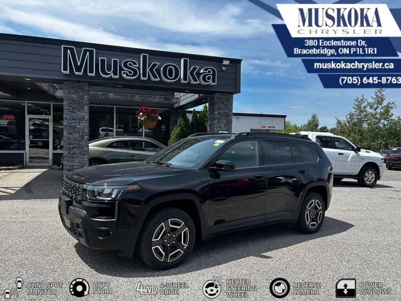 This JEEP CHEROKEE LAREDO, with a 1.6L I-4 intercooled turbo engine engine, features a 1-speed Electronic Variable Transmission (EVT) CVT transmission, and generates 6.7 highway/6.1 city L/100km. Find this vehicle with only 16 kilometers!  JEEP CHEROKEE LAREDO Options: This JEEP CHEROKEE LAREDO offers a multitude of options. Technology options include: Integrated Centre Stack Radio, 2 LCD Monitors In The Front, MP3 Capability, Radio w/Seek-Scan, Clock, Speed Compensated Volume Control, Steering Wheel Controls, Voice Activation, Radio Data System and Uconnect External Memory Control, Satellite Radio.  Safety options include Rain Detecting Variable Intermittent Wipers w/Heated Wiper Park, Airbag Occupancy Sensor, Curtain 1st And 2nd Row Airbags, Driver Monitoring-Alert, Dual Stage Driver And Passenger Front Airbags.  Visit Us: Find this JEEP CHEROKEE LAREDO at Muskoka Chrysler today. We are conveniently located at 380 Ecclestone Dr Bracebridge ON P1L1R1. Muskoka Chrysler has been serving our local community for over 40 years. We take pride in giving back to the community while providing the best customer service. We appreciate each and opportunity we have to serve you, not as a customer but as a friend