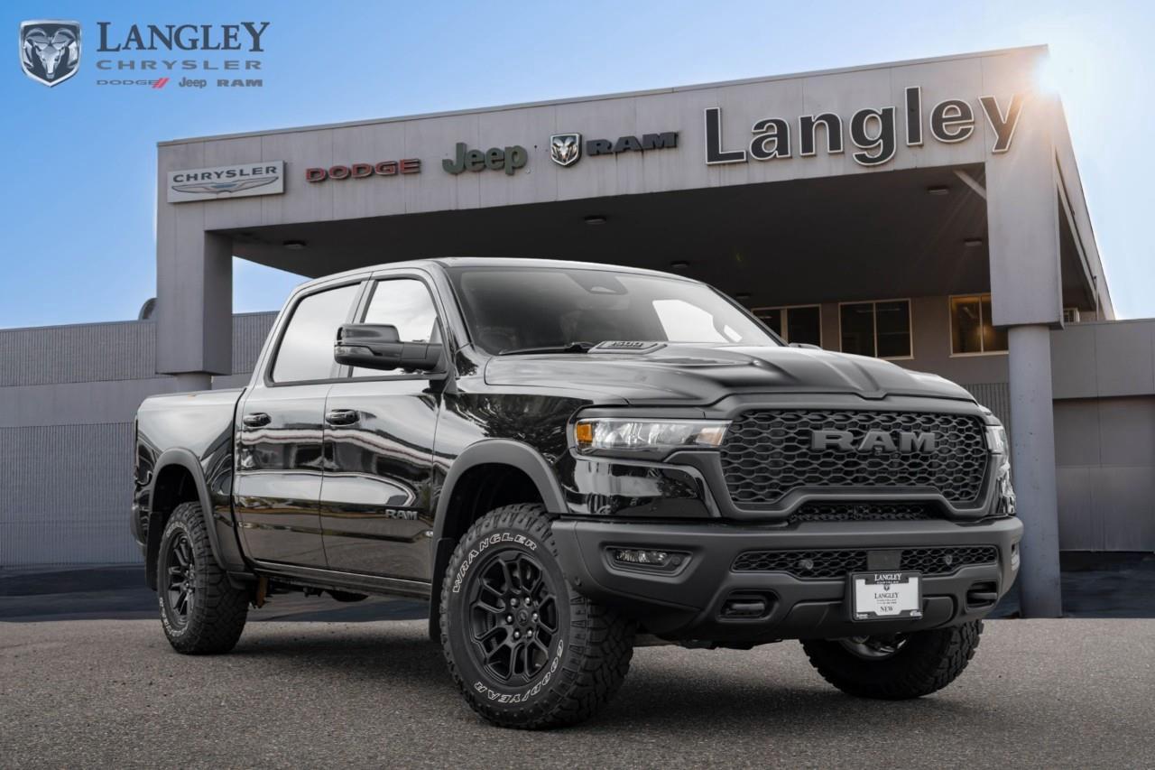 <p><strong>2026 Ram 1500 Rebel 4x4 Crew Cab 5'7" Box</strong></p><p>The 2026 Ram 1500 Rebel is a rugged, off-road-focused pickup that combines the legendary sound and performance of the returning 5.7L HEMI V8 engine with advanced trail-ready capability.</p><ul><li><p>Engine: 5.7L HEMI V8 with eTorque (395 hp, 410 lb-ft torque)</p></li><li><p>Drivetrain: 4x4 with electronic locking rear axle</p></li><li><p>Max Towing Capacity: 11,330 lbs</p></li><li><p>Infotainment: Uconnect 5 with 12-inch touchscreen display</p></li><li><p>Suspension: Off-road performance-tuned suspension with 1-inch factory lift</p></li></ul><p>Come book a test drive at Langley Chrysler, conveniently located in Langley, British Columbia.</p>*All new vehicle purchases are plus the PDI accessory installs and any price increases provided by the manufacturer. For trucks the accessories will include wheel locks, spray-in liners, and mud flaps. For all other vehicles, wheel locks are standard, other equipment may apply. Confirm with the dealer.

<p>*All prices are net of all manufacturer incentives and/or rebates and are subject to change by the manufacturer without notice. All prices plus applicable taxes, applicable environmental recovery charges, documentation of $599 and full tank of fuel surcharge of $76 if a full tank is chosen.<br />Other items available that are not included in the above price:<br />Tire & Rim Protection and Key fob insurance starting from $599<br />Service contracts (extended warranties) for up to 7 years and 200,000 kms starting from $599<br />Custom vehicle accessory packages, mudflaps and deflectors, tire and rim packages, lift kits, exhaust kits and tonneau covers, canopies and much more that can be added to your payment at time of purchase<br />Undercoating, rust modules, and full protection packages starting from $199<br />Flexible life, disability and critical illness insurances to protect portions of or the entire length of vehicle loan?im?im<br />Financing Fee of $500 when applicable<br />Prices shown are determined using the largest available rebates and incentives and may not qualify for special APR finance offers. See dealer for details. This is a limited time offer.</p>