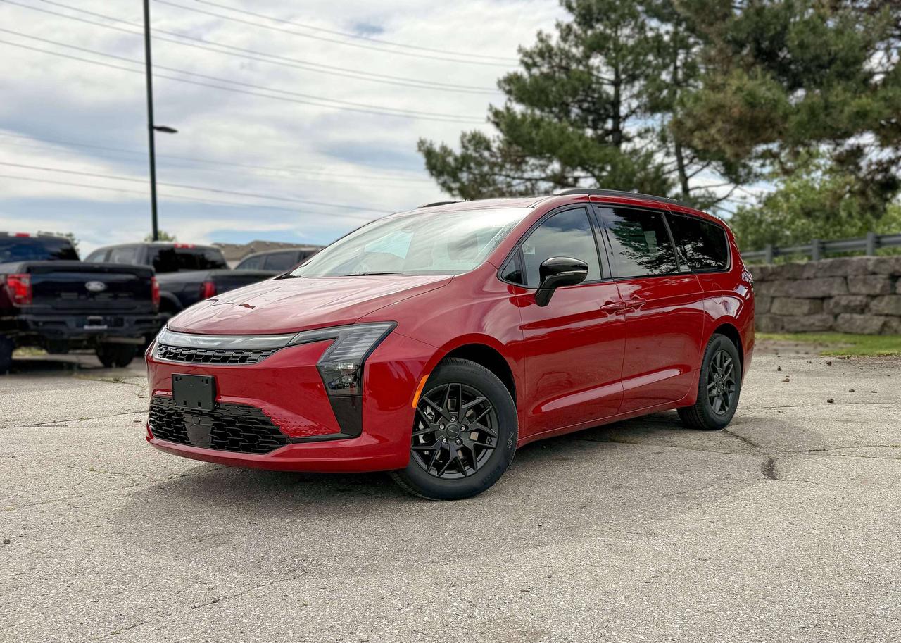 Our New 2027 Chrysler Pacifica Select Minivan, featuring the S Appearance Package in Red Hot Pearl, is designed to keep up with busy families, offering smart versatility, modern comfort, and everyday convenience!  Motivated by a 3.6 Litre Pentastar V6 offering 287hp to a 9 Speed Automatic transmission for family-friendly performance. This Front Wheel Drive minivan is also easy to handle, even with a full-house, and it scores approximately 8.4L/100km on the highway. Our Pacifica rides with distinctive design appeal from a gloss black grille, black Stow n Place&reg; roof rack, LED lighting, fog lamps, power sliding side doors, a power liftgate, and bold 20-inch wheels.  Our Select cabin will serve you well with the S Appearance Packages heated leatherette front seats with "S" logo on headrest, eight-way power for the driver, Stow n Go second-third rows, a heated TechnoLeather steering wheel, tri-zone automatic climate control, Super Console storage, remote start, and keyless access/ignition. A 10.1-inch touchscreen and 7-inch driver display anchor the infotainment system to support wireless Apple CarPlay&reg;, Android Auto&reg;, WiFi compatibility, Bluetooth&reg;, voice command, and a six-speaker sound system. Its a superior interior for families on the go!  Chrysler helps keep your crew safe with features such as front/rear automatic braking, adaptive cruise control, blind-spot monitoring, a rearview camera, lane-departure warning, rear cross-traffic alert, and more. Well-prepared for what comes next, our Pacifica Select awaits your call! Save this Page and Call for Availability. We Know You Will Enjoy Your Test Drive Towards Ownership!