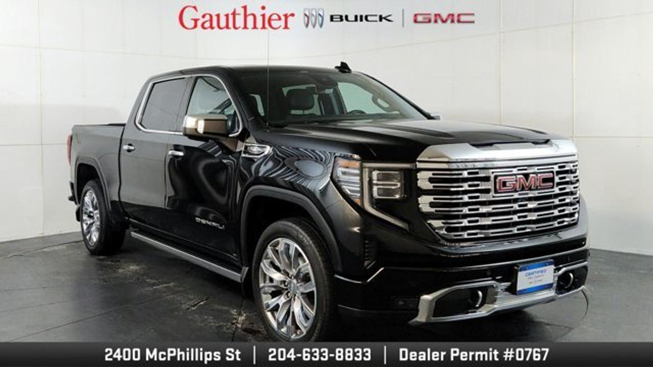 The 2024 GMC Sierra 1500 Denali delivers premium luxury and impressive capability with its bold chrome styling, refined interior, and powerful 5.3-litre engine. Inside, drivers are treated to upscale features such as premium leather seating, advanced infotainment with a large touchscreen display, and innovative technologies including a multi-function tailgate. With strong towing capability, a smooth ride, and advanced safety features, the Sierra 1500 Denali is built to handle demanding jobs while providing exceptional comfort and sophistication.