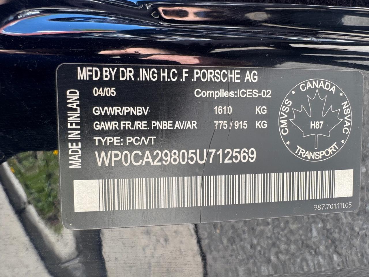 2005 Porsche 987 Boxster Base Photo
