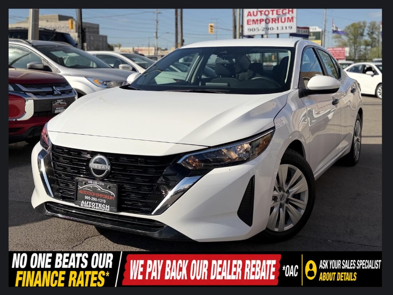 2024 Nissan Sentra S plus Pearl White Blind Spot   Htd Seats   Rev Ca Photo0
