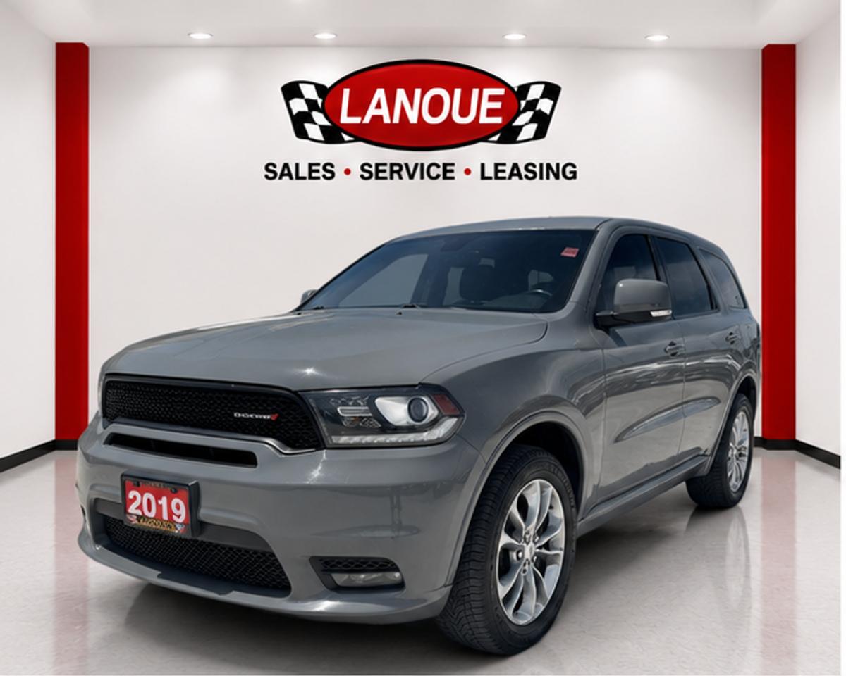 <p data-start=0 data-end=63><strong data-start=0 data-end=29>2019 Dodge Durango GT AWD</strong>&nbsp;</p><p data-start=65 data-end=521>Experience the perfect blend of power, comfort, and versatility in this 2019 Dodge Durango GT AWD. Equipped with Dodges proven 3.6L Pentastar V6 engine and intelligent all-wheel drive, this seven-passenger SUV is ready for family road trips, daily commuting, and Canadian weather alike. Finished in striking Destroyer Grey with a premium black interior, the Durango delivers bold styling and exceptional practicality.</p><p data-start=523 data-end=540><strong data-start=523 data-end=540>Key Features:</strong></p><ul data-start=541 data-end=1494><li data-section-id=tbny8g data-start=541 data-end=600>3.6L Pentastar VVT V6 Engine with Engine Stop/Start (ESS)</li><li data-section-id=ybdte9 data-start=601 data-end=633>8-Speed Automatic Transmission</li><li data-section-id=1g44bjc data-start=634 data-end=657>All-Wheel Drive (AWD)</li><li data-section-id=1xiglnj data-start=658 data-end=709>Leather-Faced Seats with Perforated Suede Inserts</li><li data-section-id=6cci00 data-start=710 data-end=730>Heated Front Seats</li><li data-section-id=1ud8ck6 data-start=731 data-end=756>Heated Second-Row Seats</li><li data-section-id=1i2nho7 data-start=757 data-end=780>Heated Steering Wheel</li><li data-section-id=c3xcq1 data-start=781 data-end=802>Remote Start System</li><li data-section-id=fbo29j data-start=803 data-end=819>Power Liftgate</li><li data-section-id=1tx6mcs data-start=820 data-end=860>Power Driver Seat with Memory Settings</li><li data-section-id=lqmo0u data-start=861 data-end=883>Power Passenger Seat</li><li data-section-id=1o4rq8o data-start=884 data-end=924>Dual-Zone Front & Rear Climate Control</li><li data-section-id=1bp0917 data-start=925 data-end=946>7-Passenger Seating</li><li data-section-id=ewenug data-start=947 data-end=995>Third-Row Seating with Power Folding Headrests</li><li data-section-id=p32bhh data-start=996 data-end=1039>Uconnect 4C NAV with 8.4-Inch Touchscreen</li><li data-section-id=186ix46 data-start=1040 data-end=1056>GPS Navigation</li><li data-section-id=q4m7a data-start=1057 data-end=1087>Apple CarPlay & Android Auto</li><li data-section-id=1m798gw data-start=1088 data-end=1125>SiriusXM Satellite Radio Capability</li><li data-section-id=1tg627v data-start=1126 data-end=1180>Bluetooth Hands-Free Communication & Audio Streaming</li><li data-section-id=1t5mtoh data-start=1181 data-end=1214>4G LTE Wi-Fi Hotspot Capability</li><li data-section-id=1qsdvtd data-start=1215 data-end=1238>Blind Spot Monitoring</li><li data-section-id=zrloog data-start=1239 data-end=1266>Rear Cross Path Detection</li><li data-section-id=nzi3t9 data-start=1267 data-end=1295>ParkSense Rear Park Assist</li><li data-section-id=1pz70pq data-start=1296 data-end=1325>ParkView Rear Backup Camera</li><li data-section-id=11tcp5z data-start=1326 data-end=1356>Universal Garage Door Opener</li><li data-section-id=1jap1yl data-start=1357 data-end=1386>115V Auxiliary Power Outlet</li><li data-section-id=1qfl377 data-start=1387 data-end=1410>Premium LED Fog Lamps</li><li data-section-id=ak1o43 data-start=1411 data-end=1449>20-Inch Satin Carbon Aluminum Wheels</li><li data-section-id=45bgol data-start=1450 data-end=1494>Keyless Enter n Go with Push Button Start</li></ul><p data-start=1496 data-end=1793>The Dodge Durango GT AWD offers the space of a full-size SUV while maintaining the comfort, technology, and capability todays drivers expect. Whether youre hauling passengers, cargo, or heading out on a weekend adventure, this Durango is ready for the task.</p><p data-start=1795 data-end=1907 data-is-last-node= data-is-only-node=>&nbsp;</p><p style=box-sizing: border-box; margin-bottom: 1rem; margin-top: 0px; color: #212529; font-family: -apple-system, BlinkMacSystemFont, Segoe UI, Roboto, Helvetica Neue, Arial, Noto Sans, Liberation Sans, sans-serif, Apple Color Emoji, Segoe UI Emoji, Segoe UI Symbol, Noto Color Emoji; font-size: 16px; background-color: #ffffff; text-align: center; line-height: 1;>&nbsp;</p><p style=box-sizing: border-box; margin-bottom: 1rem; margin-top: 0px; color: #212529; font-family: -apple-system, BlinkMacSystemFont, Segoe UI, Roboto, Helvetica Neue, Arial, Noto Sans, Liberation Sans, sans-serif, Apple Color Emoji, Segoe UI Emoji, Segoe UI Symbol, Noto Color Emoji; font-size: 16px; background-color: #ffffff; text-align: center; line-height: 1;><span style=box-sizing: border-box; font-family: arial, helvetica, sans-serif;><span style=box-sizing: border-box; font-weight: bolder;><span style=box-sizing: border-box; font-size: 14pt;>One Key Guaranteed with purchase. if we have a second key it will be provided, additional keys/fobs availble at a cost</span></span></span></p><p style=box-sizing: border-box; margin-bottom: 1rem; margin-top: 0px; color: #212529; font-family: -apple-system, BlinkMacSystemFont, Segoe UI, Roboto, Helvetica Neue, Arial, Noto Sans, Liberation Sans, sans-serif, Apple Color Emoji, Segoe UI Emoji, Segoe UI Symbol, Noto Color Emoji; font-size: 16px; background-color: #ffffff; text-align: center; line-height: 1;>&nbsp;</p><p style=box-sizing: border-box; margin-bottom: 1rem; margin-top: 0px; color: #212529; font-family: -apple-system, BlinkMacSystemFont, Segoe UI, Roboto, Helvetica Neue, Arial, Noto Sans, Liberation Sans, sans-serif, Apple Color Emoji, Segoe UI Emoji, Segoe UI Symbol, Noto Color Emoji; font-size: 16px; background-color: #ffffff; text-align: center; line-height: 1;><span style=box-sizing: border-box; font-family: arial, helvetica, sans-serif;><span style=box-sizing: border-box; font-weight: bolder;><span style=box-sizing: border-box; font-size: 14pt;>Here at Lanoue/Amfar Sales, Service & Leasing in Tilbury, we take pride in providing the public with a wide variety of High-Quality Pre-owned Vehicles. We recondition and certify our vehicles to a level of excellence that exceeds the Status Quo. We treat our Customers like family and provide the highest level of service from Start to Finish. If you&rsquo;d like a smooth & stress-free car shopping experience, give one of our Sales Associates a call at 1-844-682-3325 to help you find your next NEW-TO-YOU vehicle!</span></span></span></p><p>&nbsp;</p><p style=box-sizing: border-box; margin-bottom: 1rem; margin-top: 0px; color: #212529; font-family: -apple-system, BlinkMacSystemFont, Segoe UI, Roboto, Helvetica Neue, Arial, Noto Sans, Liberation Sans, sans-serif, Apple Color Emoji, Segoe UI Emoji, Segoe UI Symbol, Noto Color Emoji; font-size: 16px; background-color: #ffffff; text-align: center; line-height: 1;><span style=box-sizing: border-box; font-family: arial, helvetica, sans-serif;><span style=box-sizing: border-box; font-weight: bolder;><span style=box-sizing: border-box; font-size: 14pt;>Although we try to take great care in being accurate with the information in this listing, from time to time, errors occur. The vehicle is priced as it is physically equipped. Minor variances will not effect pricing. Please verify the vehicle is As Expected when you visit. Thank You!</span></span></span></p>