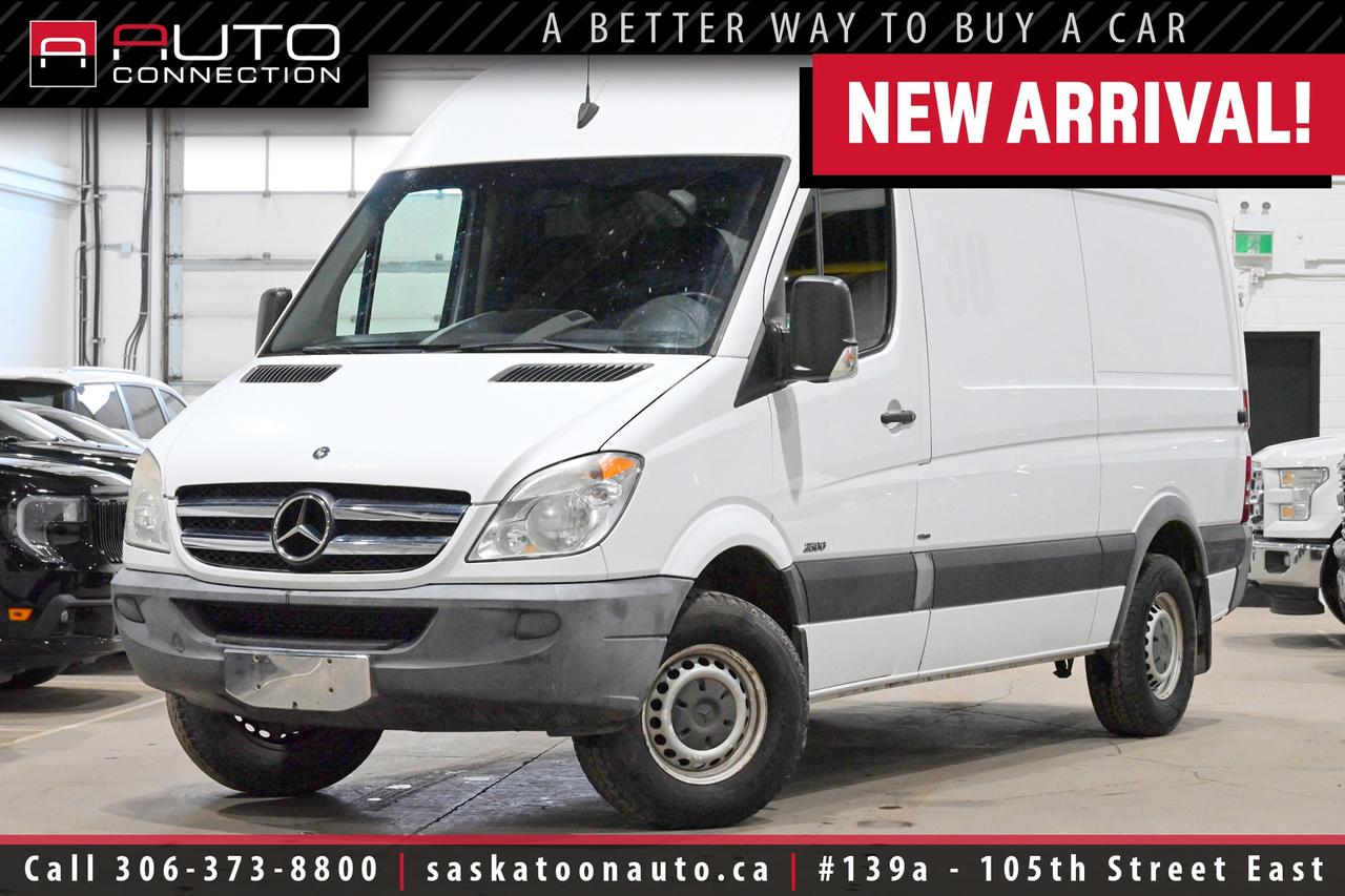 <p><span>Standard 144-inch Wheelbase High Roof Model</span><span><br></span><span><br>This <b>2012 Mercedes-Benz 2500 Cargo Van</b> is a smart, well-kept work-ready option for anyone who needs serious capability with low kilometers, showing just 79,345 kilometers and a clean accident-free Saskatchewan history. Finished in Arctic White with a Lima Black fabric interior, it offers a professional look and a practical layout built to handle daily business demands with ease. Under the hood, the 3.0L 6-cylinder turbo diesel engine paired with a 5-speed automatic transmission delivers the kind of dependable performance and efficiency that makes long workdays easier. With an impressive 318 cubic-feet of cargo space, a sliding right-side door, and 270-degree hinged rear doors, loading and unloading is simple, fast, and efficient from almost any angle. Comfort and convenience are also well covered with air conditioning for both the cab and rear cargo area, a heater booster function, cruise control, hands-free phone calling, and thoughtful touches like a drivers armrest, fold-down cupholder tray, and adjustable steering wheel. Power front windows, power locks, an outside temperature display, and a trailer hitch add even more everyday practicality to this capable van. Well-equipped, versatile, and ready for work, this Mercedes-Benz 2500 Cargo Van is a strong fit for business owners who want space, durability, and refined utility in one package.<br><br></span><span>Accident Free! - Very Low KMs - SK Vehicle</span><span><br></span><span><br></span><span>Key Features:</span><span><br></span><span><br>- 318 cubic-feet of Cargo Space<br>- Sliding Right-Side Door<br>- 270-Degree Hinged Rear Doors<br>- Hands-Free Phone Calling<br>- Air Conditioning for Cab & Rear Cargo Area<br>- Heater Booster Function<br>- Cruise Control<br>- Drivers Armrest & Fold-Down Cupholder Tray<br>- Adjustable Steering Wheel<br>- Power Front Windows<br>- Power Locks<br>- Outside Temperature Display<br>- Trailer Hitch<br>- 5-Speed Automatic Transmission<br>- 3.0L 6-Cylinder Turbo Diesel Engine<br><br><b>Exterior Colour:</b> Arctic White<br><b>Interior Colour:</b> Lima Black Fabric<br><br></span><span>Unlock a full year of FREE exclusive VIP benefits with your purchase! Enjoy 20% off labor, 25% off tires, free windshield stone chip repairs, and so much more. Visit saskatoonauto.ca/vip-features for all the details.<br></span><span><br>Honesty Pricing eliminates the haggle hassle by providing you with our lowest possible selling price up front. In fact, it is the lowest price in our market, and we will prove it by disclosing a comprehensive market report of what our competitors are selling similar vehicles for.<br></span><span><br>This vehicle meets our Diamond Certification standard, which begins by selecting only premium quality vehicles and subjecting them to a much more comprehensive inspection process than typical dealerships use. Diamond Certified ensures a clean history, exceptional appearance and problem-free operation.<br></span><span><br>At Saskatoon Auto Connection we sell pre-owned automobiles the way we would like to buy them ourselves. Since 2008, we have been dedicated to providing the highest level of integrity and transparency in our industry, in combination with the highest quality vehicles at the most competitive prices in Saskatchewan. Our friendly staff is ready to positively redefine your expectations of the pre-owned automobile space.</span><span></span></p>