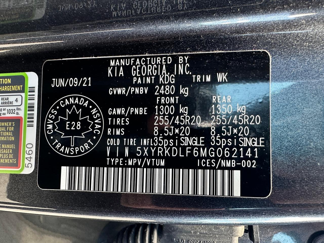 2021 Kia Sorento SX AWD HTD/CLD-LTHR PanoRoof NAV 6-Pass A/C Alloys Photo