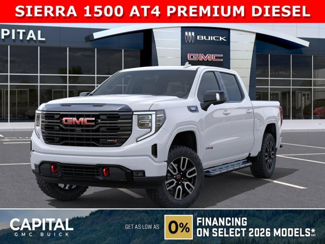 Dont miss out on this Sierra 1500 AT4 Diesel! Fully Equipped with the Premium Plus Package, Technology Package, Heated and Cooled Bucket Seats, Heated Rear Seats, Heated Steering, 360 CAM, 15 Heads-up Display, Rear Streaming Camera Mirror, Body Color Wheel Arch Moldings, Power Sunroof, Wireless Charger, Dual Exhaust, 2 Inch Factory Lift and so much more... This rare truck can be yours so CALL NOWAsk for the Internet Department for more information or book your test drive today! Text 507-585-4395 for fast answers at your fingertips!AMVIC Licensed Dealer - Licence Number B1044900Disclaimer: All prices are plus GST and include all cash credits and loyalties. See dealer for details. AMVIC Licensed Dealer # B1044900