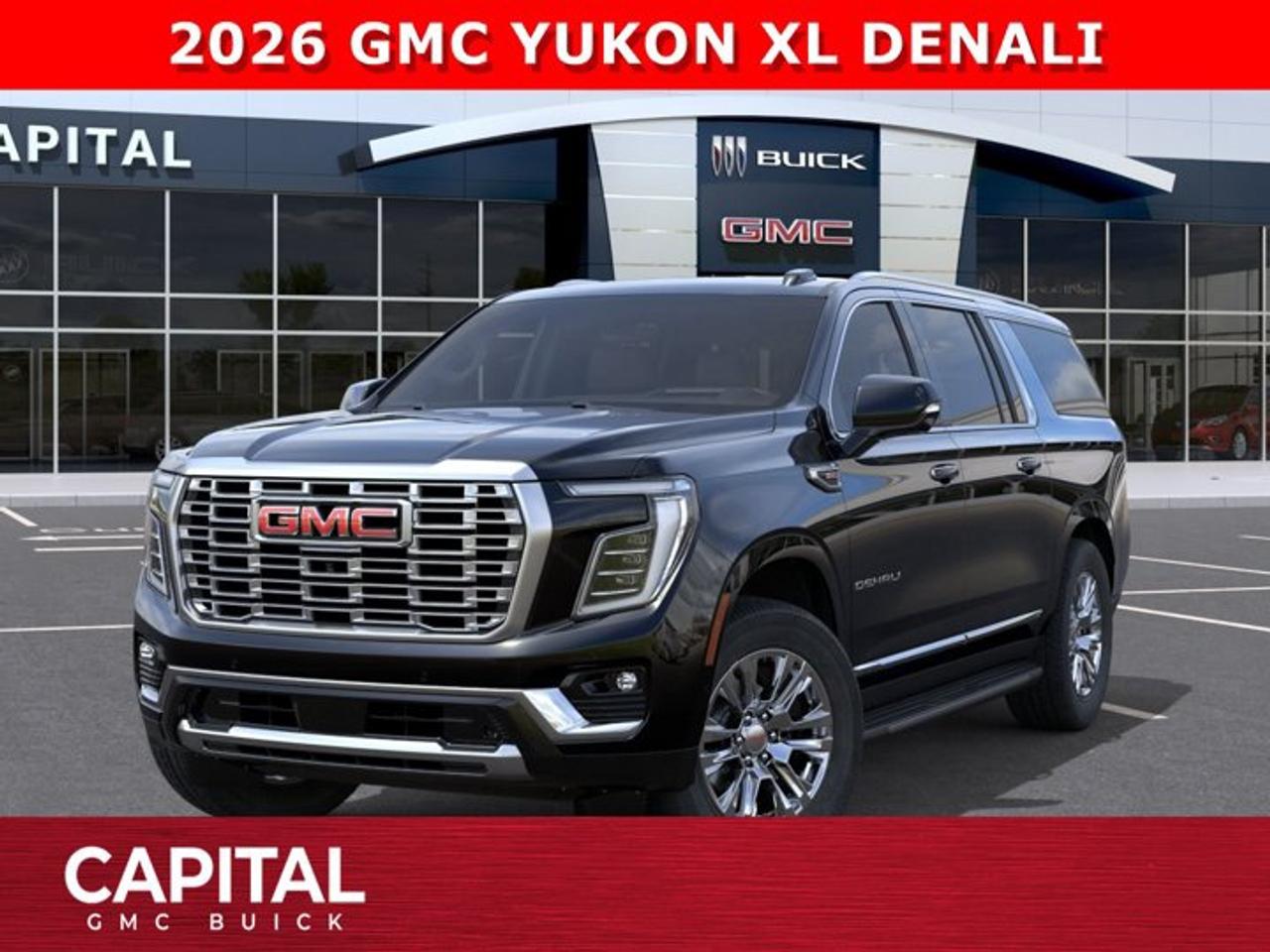 Check out this 2026 GMC YUKON XL DENALI... Fully equipped with options like Heated and Cooled Seats, Adaptive Remote Start, Heated Steering, Adaptive Cruise Control, Blind Spot Monitoring, 360 CAM, 15 Heads-up Display, Premium Surround Sound, Heated Back Seats, Dual Exhaust, Hands Free Power Liftgate, Automatic Braking, Magnetic Ride Control and so much more... CALL NOWAsk for the Internet Department for more information or book your test drive today! Text 507-585-4395 for fast answers at your fingertips!AMVIC Licensed Dealer - Licence Number B1044900Disclaimer: All prices are plus GST and include all cash credits and loyalties. See dealer for details. AMVIC Licensed Dealer # B1044900