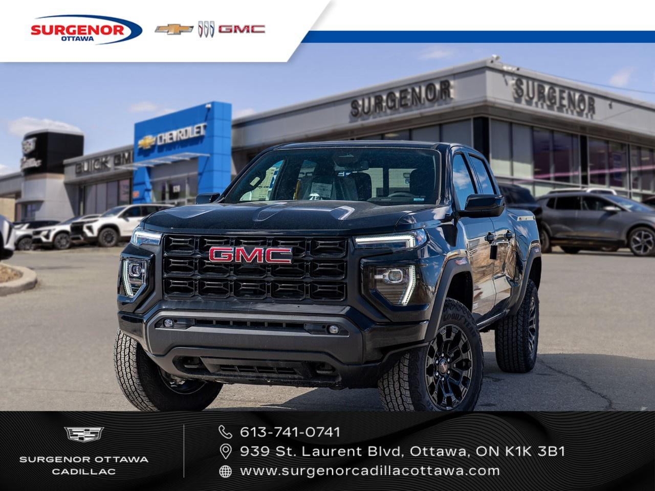 <p>Introducing the new 2026 GMC Canyon Elevation, available in a striking black finish with a robust 4×4 drivetrain. Its capability is matched by its stylish handling, making every journey smooth and effortless.</p><p>The Canyon Elevation boasts a commanding presence with its sleek black exterior, featuring alloy wheels that raise its profile on any road. Step inside, and you'll find an equally impressive black interior that perfectly complements the exterior, offering a sophisticated yet comfortable driving environment.</p><p>Stay connected and entertained with the latest technology, including a smart device integration, Bluetooth connection, and satellite radio. Safety is a priority with features such as a backup camera, lane assist, parking sensors, and heated mirrors, ensuring peace of mind on every drive.</p><p>Tailored for adventurers and families alike, the GMC Canyon Elevation Crew Cab is the perfect blend of utility and refinement. Contact us today to experience the ultimate in truck performance and get behind the wheel of this exceptional vehicle.</p>