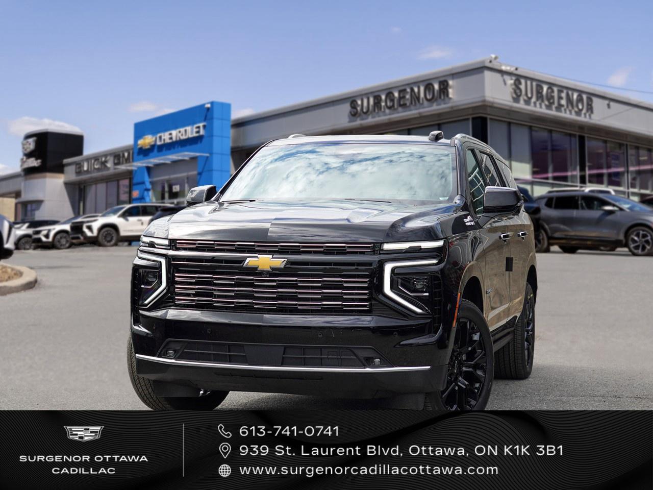 <p>The 2026 Chevrolet Tahoe High Country, clad in a sophisticated black hue, features a robust 4x4 drivetrain and exceptional handling capabilities, thanks to the Magnetic Ride Control Suspension and an advanced Air Ride Adaptive Suspension system. Tailored for those who value luxury and performance, this SUV comes with dynamic 22-inch multi-spoke gloss black wheels.</p><p>Step inside to experience the refined elegance of the interior, highlighted by jet black perforated leather seating surfaces. The spacious seating includes front bucket seats that are both heated and cooled for maximum comfort, with power-adjustable positions, and heating extends to the rear seats and steering wheel. The panoramic power sunroof bathes the cabin in natural light, enhancing the overall driving ambiance.</p><p>Technological sophistication is at your fingertips with the 17.7-inch diagonal LCD display, complete with Google built-in compatibility, navigation capabilities, and a rear seat media system featuring dual 12.6-inch screens. This Tahoe is equipped with advanced driver assistance features, such as Super Cruise for hands-free driving on compatible roads, automatic parking, lane assist, adaptive cruise control, and heads-up display. Safety is further ensured with blind zone steering assist with trailering, enhanced trailer view, and multiple sensors including those for vehicle inclination and glass breakage.</p><p>Perfect for discerning families or adventurers who demand both comfort and cutting-edge technology, the 2026 Chevrolet Tahoe High Country awaits you. With its impressive trailering capabilities and a tech-laden interior, its the ideal companion for any journey. Contact Surgenor Chevrolet Buick GMC Cadillac today to learn more about making this luxury SUV yours.</p>