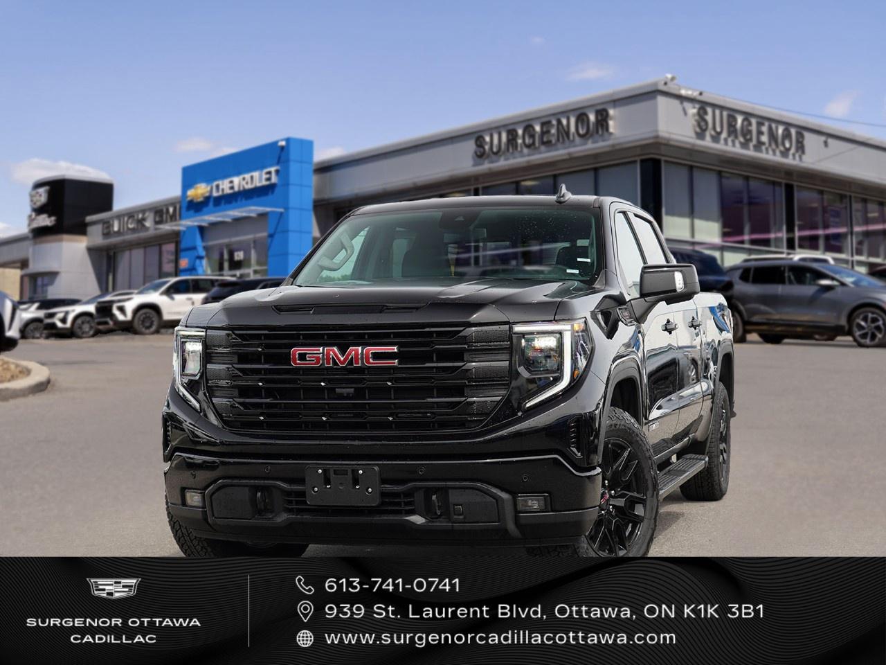 <p>Get ready to experience the all-new 2026 GMC Sierra 1500 Elevation in striking black with a formidable 4×4 drivetrain. This truck's rugged yet refined handling makes it perfect for both everyday driving and challenging terrains.</p><p>The exterior of the Sierra 1500 Elevation stands out with its Onyx Black high gloss 20" aluminum wheels and tires designed for all-terrain adventures. The sophisticated design continues inside with a spacious black leather-appointed interior, featuring front bucket seats with a center console for added comfort and utility. Equipped with conveniences like remote start, keyless entry, and power windows, this truck caters to your modern lifestyle.</p><p>Embrace advanced technology through the 13.4" premium GMC Infotainment System that offers seamless integration with your devices through wireless Android Auto and Apple CarPlay. You'll appreciate the Bose Premium 7-speaker system including a Richbass woofer for an elevated audio experience. Safety features like adaptive cruise control, lane assist, HD surround vision, and trailer side blind zone alert ensure peace of mind on every journey.</p><p>Ideal for those who demand performance and comfort in a robust package, the Sierra 1500 Elevation is perfect for families and adventurers alike. Contact Surgenor Chevrolet Buick GMC Cadillac today to schedule a test drive and explore how this remarkable truck can be the perfect fit for your needs.</p>