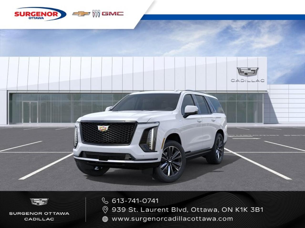 <p>Introducing the stunning 2026 Cadillac Escalade 4WD Sport, in a beautiful white finish with a robust 4×4 drivetrain. This SUV effortlessly combines power with elegance, ensuring a driving experience that is both confident and refined.</p><p>The exterior is perfectly complemented by 22-inch polished alloy wheels and a bold front grille, providing a commanding presence on the road. Step inside to experience the exquisite black leather seating surfaces, complete with precision perforated inserts and Zebra wood trim. Luxury is at your fingertips with standard features like power front bucket seats, heated and cooled front seats, and a panoramic sunroof.</p><p>Technological innovation is at the heart of this Escalade, offering an infotainment experience on a 55-inch HD curved front display and an AKG Studio Reference 38-speaker system. Standard features include adaptive cruise control, automatic parking, and a comprehensive safety suite including lane assist and a heads-up display.</p><p>This vehicle is perfect for families seeking comfort, technology enthusiasts craving cutting-edge features, or adventurers wanting both function and style. Contact Surgenor Chevrolet Buick GMC Cadillac today to get more details and schedule a test drive.</p>