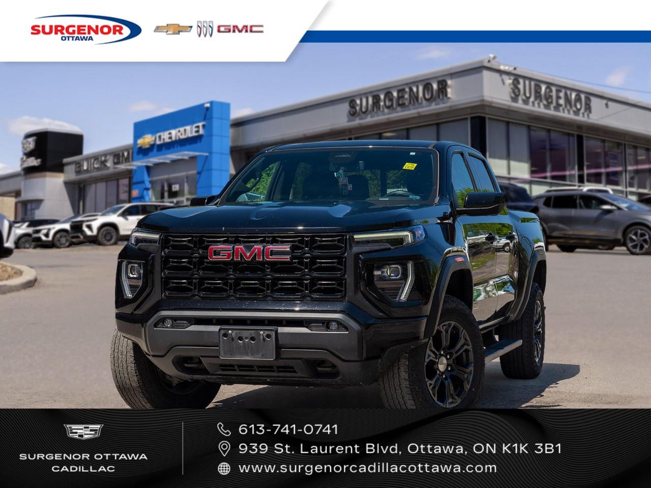<p>The 2024 GMC Canyon Elevation Crew Cab Short Box in striking Onyx Black presents the perfect blend of rugged capability and stylish sophistication. Its 4×4 drivetrain ensures you have the confidence and control you need for both on-road and off-road adventures.</p> <p>The tough exterior is complemented by alloy wheels that enhance its bold presence, while the interior offers the comfort of air conditioning and power windows to make every drive enjoyable. The spacious cabin features smart device integration and a satellite radio, providing both convenience and entertainment during your journeys.</p> <p>Safety and technology are at the forefront with features like a backup camera, lane assist, and a wi-fi hotspot, ensuring that you stay connected and secure on the road. The keyless entry and Bluetooth connection add an extra layer of modern convenience.</p> <p>This truck is perfectly suited for adventurers and active families who need a reliable and stylish vehicle to match their dynamic lifestyle. Contact our dealership today to learn more and schedule a test drive.</p>