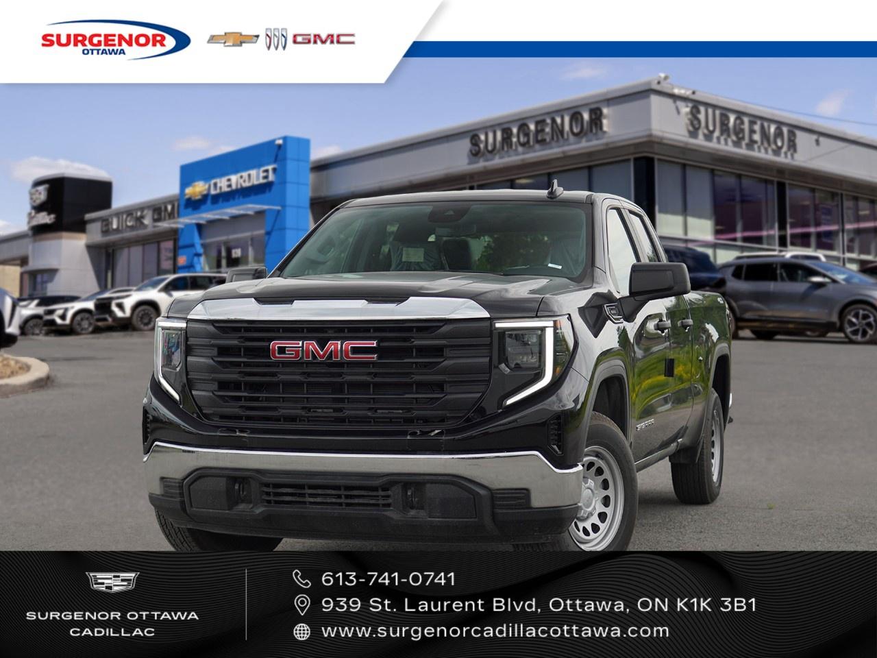 <p>The 2026 GMC Sierra 1500 Double Cab Standard Box in a striking Black finish, combined with its robust 4×4 drivetrain, offers impressive handling and capability on any terrain. Perfectly designed for both work and adventure, this new truck exudes power and practicality.</p><p>With its bold exterior and comfortable interior, this Sierra is as stylish as it is spacious. The cabin, finished in matching Black, offers optimal comfort with thoughtful ergonomics and quality materials. Standard features like air conditioning ensure a pleasant ride in any season, while the commanding presence of this truck makes every journey a head-turning experience.</p><p>Modern technology is at the heart of the Sierra 1500, featuring a user-friendly interface with smart device integration, ensuring seamless connectivity with your favorite apps. The integrated Wi-Fi hotspot keeps you connected on the go, and with safety features such as a backup camera and lane assist, you'll have peace of mind in every drive.</p><p>This truck is ideal for professionals and adventurers alike, offering reliability and state-of-the-art convenience. Contact our dealership today to learn more about how the 2026 GMC Sierra 1500 can elevate your driving experience.</p>