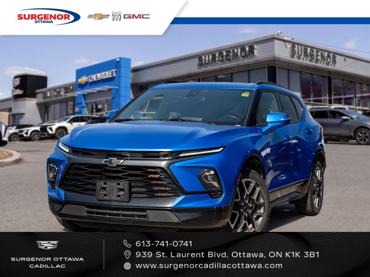 <p>The 2024 Chevrolet Blazer RS is a sleek white SUV with an impressive AWD drivetrain, designed for exceptional handling in all weather conditions. Its robust exterior is complemented with alloy wheels and a refined aerodynamic look that gives it a commanding presence on the road.</p> <p>Step inside to find a sophisticated black interior featuring premium leather seats and a user-friendly layout. This model offers supportive heated front seats and a heated steering wheel, making every drive enjoyable regardless of the outside temperature. The sunroof lets in natural light, enhancing your driving experience.</p> <p>Equipped with a suite of advanced technologies, the 2024 Blazer RS boasts a fully integrated navigation system, smart device integration, and a Wi-Fi hotspot, ensuring youre always connected. Safety features include lane assist, heated mirrors, a backup camera, and parking sensors that provide peace of mind during every journey.</p> <p>Ideal for families and adventure seekers, the Chevrolet Blazer RS AWD promises a blend of style, comfort, and cutting-edge features. Contact our dealership today to learn more and take this impressive vehicle for a test drive.</p>