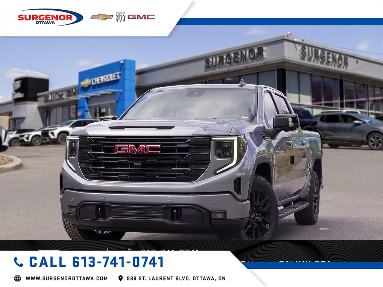 <p>Experience the powerful 2026 GMC Sierra 1500 Elevation Crew Cab Short Box 4-Wheel Drive in a stunning gray finish. This rugged truck features a robust 4x4 drivetrain, ensuring superior handling no matter the terrain.</p><p>The exterior is accentuated by 20" high gloss black painted aluminum wheels and tires designed for all seasons. The body boasts a sterling metallic color while the interior is dressed in a refined Jet Black leather-appointed trim. With front bucket seats and a spacious cabin, comfort meets utility perfectly. Additional touches like the spray-on bedliner and black tubular assist steps enhance its practicality and rugged look.</p><p>Technologically advanced, this Sierra comes equipped with a 13.4" diagonal premium GMC Infotainment System compatible with wireless Android Auto and Apple CarPlay. Enjoy seamless connectivity with Bluetooth audio streaming, plus stay connected through the integrated Wi-Fi hotspot. Safety and driver assistance features are plentiful, including adaptive cruise control, the Sierra Safety Plus Package with HD Surround Vision, and lane assist.</p><p>Ideal for those seeking a reliable and stylish truck packed with both luxury and functional features, the 2026 GMC Sierra 1500 Elevation is ready to meet your demands. Contact Surgenor Chevrolet Buick GMC Cadillac today for more details and to arrange a test drive.</p>