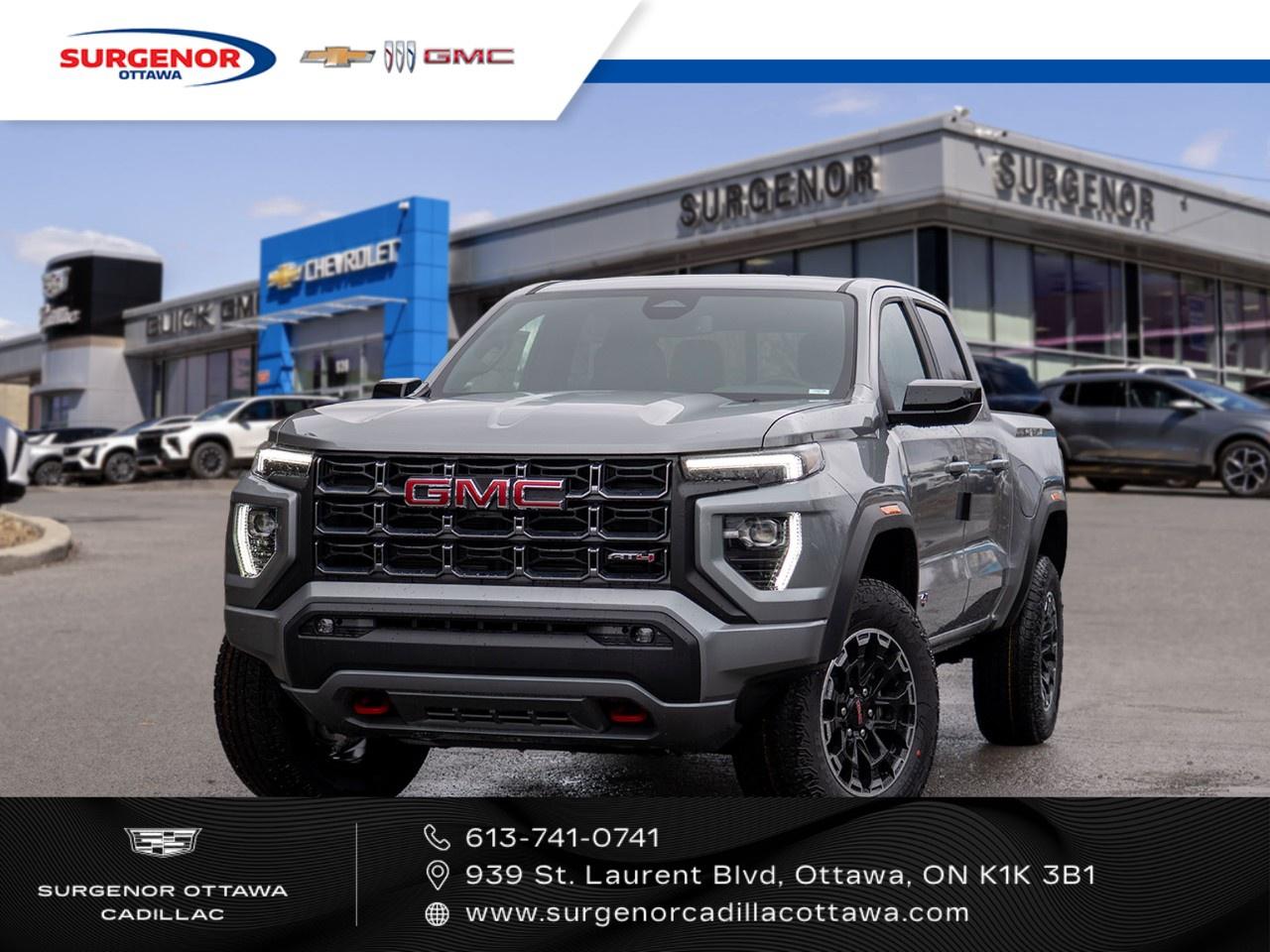 <p>The 2026 GMC Canyon AT4 Crew Cab Short Box 4-Wheel Drive is a robust and stylish vehicle, finished in an elegant Gray that complements its 4x4 capability for excellent handling and performance. This new truck is designed for those who need both power and sophistication.</p><p>The exterior showcases a rugged yet refined look with alloy wheels and heated mirrors, ensuring every journey is smooth and comfortable. Its interior is finished in a sleek Black, offering heated front seats for a cozy ride regardless of the weather.</p><p>Equipped with cutting-edge technology, the GMC Canyon features a backup camera, Bluetooth connection, and smart device integration ensuring you stay connected on the go. Safety is paramount with lane assist, parking sensors, and a host of driver assistance features. The convenience of keyless entry, remote start, and a Wi-Fi hotspot enhance your driving experience.</p><p>This is the perfect truck for adventurers and professionals who appreciate functionality and style. Contact our dealership today to learn more about the versatility of the 2026 GMC Canyon AT4 and arrange a test drive.</p>