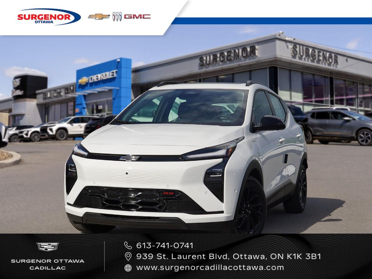 <p>Explore the new 2027 Chevrolet Bolt RS in an elegant white exterior with a forward-thinking front-wheel-drive system that offers exceptional handling and control. This SUV is equipped with stylish 17" gloss black painted aluminum wheels, complemented by a sleek black interior featuring Jet Black EvoTex seat trim with red stitching that exudes modern sophistication.</p><p>Embrace the future with advanced technology integrated into the Chevrolet Bolt RS. The dual-panel panoramic sunroof invites natural light, enhancing your driving experience. A multitude of cutting-edge features including wireless phone charging, a backup camera, heated and cooled front seats, and a premium audio system ensure an elevated journey. Stay informed with HD Surround Vision, Rear Camera Mirror, and Traffic Sign Recognition that bolster your driving confidence. Ultimate convenience is delivered with Super Cruise, providing hands-free driving on compatible roads, alongside adaptive cruise control to ease long journeys.</p><p>Equipped with the 60-70 kWh propulsion battery allowing for 150 kW DC fast charging, youll drive with ease knowing that a robust power source fuels your travels, whether through city streets or open highways. Its technological prowess is accentuated by driver assistance features such as Lane Assist and Front and Rear Park Assist to ensure safety and ease on every drive.</p><p>Perfect for the environmentally-conscious urban driver or tech-savvy commuter, the 2027 Chevrolet Bolt RS is ready for your daily adventures. Contact us today to experience this blend of high-tech capability and modern luxury for yourself.</p>