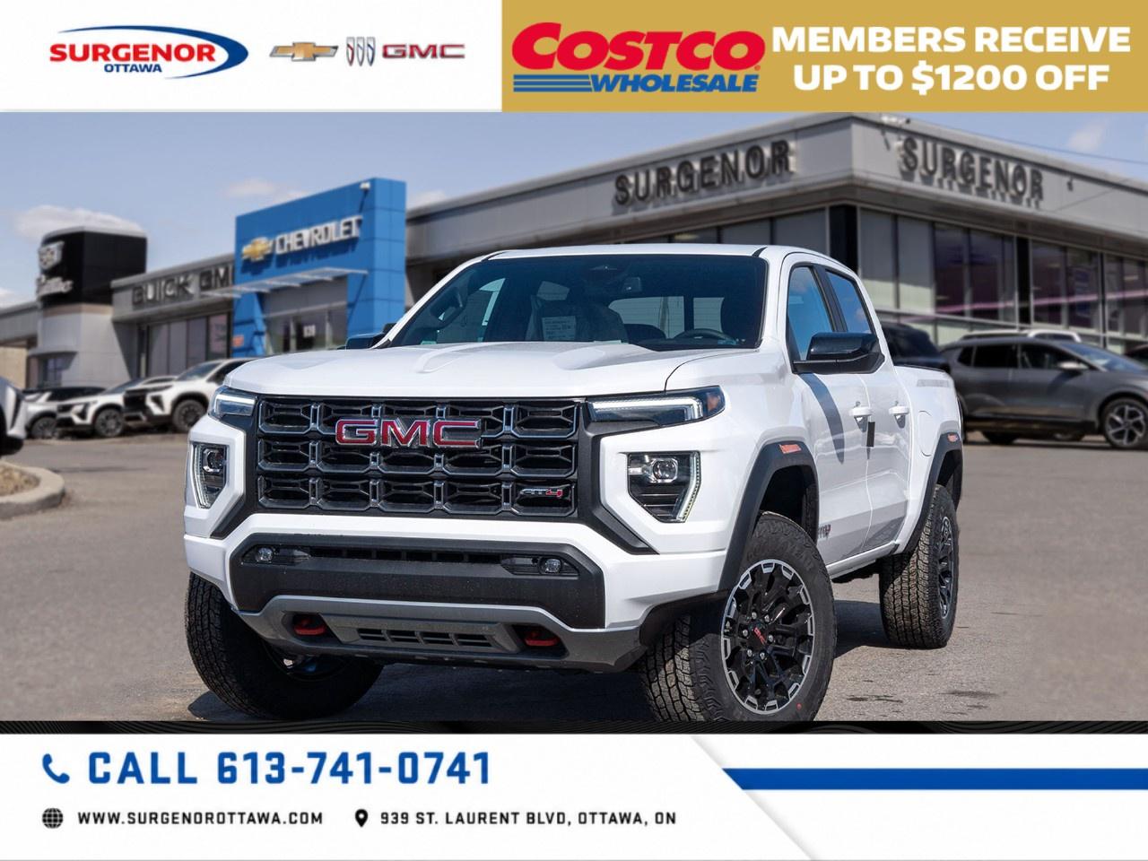 <p>The 2026 GMC Canyon AT4 Crew Cab Short Box 4-Wheel Drive is the perfect combination of strength and sophistication, set in a sleek white finish and built for the 4x4 enthusiast. With its automatic transmission and robust 2.7L 4-Cylinder engine capable of generating 310 HP at 5600 RPM, this truck offers a commanding driving experience.</p><p>Step inside to find a refined black interior built for comfort and convenience. Stand atop stunning alloy wheels, this truck features essential elements like heated front seats and mirrors, ensuring comfort even in the harshest of conditions. The body style of a truck meets the polished design, with practical features such as remote start and award-winning air conditioning.</p><p>The latest technology is at your fingertips with the advanced infotainment system featuring smart device integration and a Wi-Fi hotspot. Safety takes precedence with the inclusion of state-of-the-art features like backup camera, lane assist, parking sensors, and heated mirrors. An experience that's as secure as it is thrilling!</p><p>Perfect for off-road adventurers, families, or anyone looking for a reliable and well-equipped truck. Contact us today to learn more about how the 2026 GMC Canyon AT4 can be your ultimate driving companion.</p>