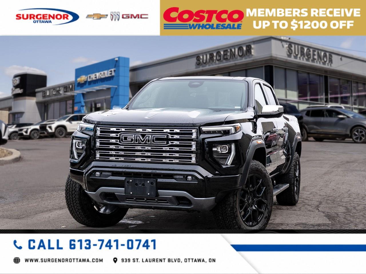 <p>Introducing the new 2026 GMC Canyon Denali in a refined Black finish with a robust AWD drivetrain and automatic transmission. This truck promises a dynamic driving experience whether you're navigating city streets or off-road trails.</p><p>On the outside, the rugged yet sophisticated styling is evident, highlighted by alloy wheels and running boards that enhance its robust profile. Inside, the black leather seats exude luxury and comfort, accompanied by modern conveniences such as power seats and windows.</p><p>Technologically advanced, this GMC Canyon boasts a variety of high-end features designed for your safety and entertainment. Highlights include a heads-up display, advanced lane assist, and parking sensors, ensuring you're well-supported on every journey. Connectivity is seamless with Bluetooth, satellite radio, and a smart device integration system, while the Wi-Fi hotspot keeps you connected on the road.</p><p>Perfect for drivers seeking a blend of elegance and capability, the GMC Canyon Denali meets the needs of both urban explorers and outdoor adventurers alike. To discover more about this exceptional truck, contact us today at the dealership.</p>