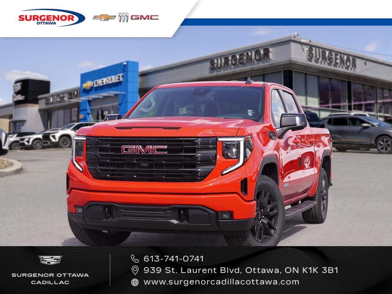 <p>The 2026 GMC Sierra 1500 Elevation Crew Cab Short Box 4-Wheel Drive in vibrant Red offers dependable 4×4 handling thats ready to tackle any Canadian landscape. This truck embodies both ruggedness and elegance with its robust exterior, highlighted by stylish alloy wheels.</p><p>Step inside to a spacious Black interior designed for both comfort and functionality. Enjoy heated seats and a heated steering wheel, ensuring a warm journey even on the chilliest Canadian days. Keyless entry and remote start provide that extra convenience, making your routine seamless and efficient.</p><p>Stay connected and safe with advanced technology like a navigation system, backup camera, and smart device integration, all accessible through an intuitive interface. The vehicle also includes lane assist and cruise control, enhancing your driving experience and peace of mind, whether youre on a long trip or just commuting to work.</p><p>This Sierra 1500 is perfect for those who need reliability and performance, combined with modern comfort and technology. Contact our dealership today to learn more about how this new GMC can be the perfect addition to your lifestyle.</p>