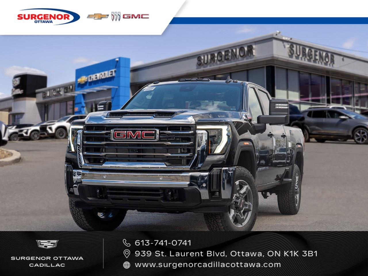 <p>The 2026 GMC Sierra 2500HD Crew Cab Standard Box 4-Wheel Drive SLE in stunning black is a powerhouse with its robust four-wheel-drive capability designed to handle any terrain with confidence. This new truck offers a commanding presence with its bold exterior design, complemented by stylish black running boards, ensuring both functionality and aesthetic appeal.</p><p>Step inside the spacious black interior, where comfort meets technology. The cabin is thoughtfully equipped with smart device integration and a cutting-edge navigation system, putting the world at your fingertips. Superior amenities like bluetooth connection, air conditioning, and power windows enhance the driving experience, making each journey enjoyable.</p><p>The Sierra 2500HD is as smart as it is tough, featuring advanced safety technologies, including lane assist and a wi-fi hotspot, keeping you connected and secure on every adventure. With heated mirrors and a satellite radio, you'll experience both convenience and luxury on the road.</p><p>Ideal for those who value both rugged performance and modern technology, this GMC Sierra is ready to tackle any challenge. Contact the dealership today for more information and take the next step in experiencing unmatched power and comfort.</p>