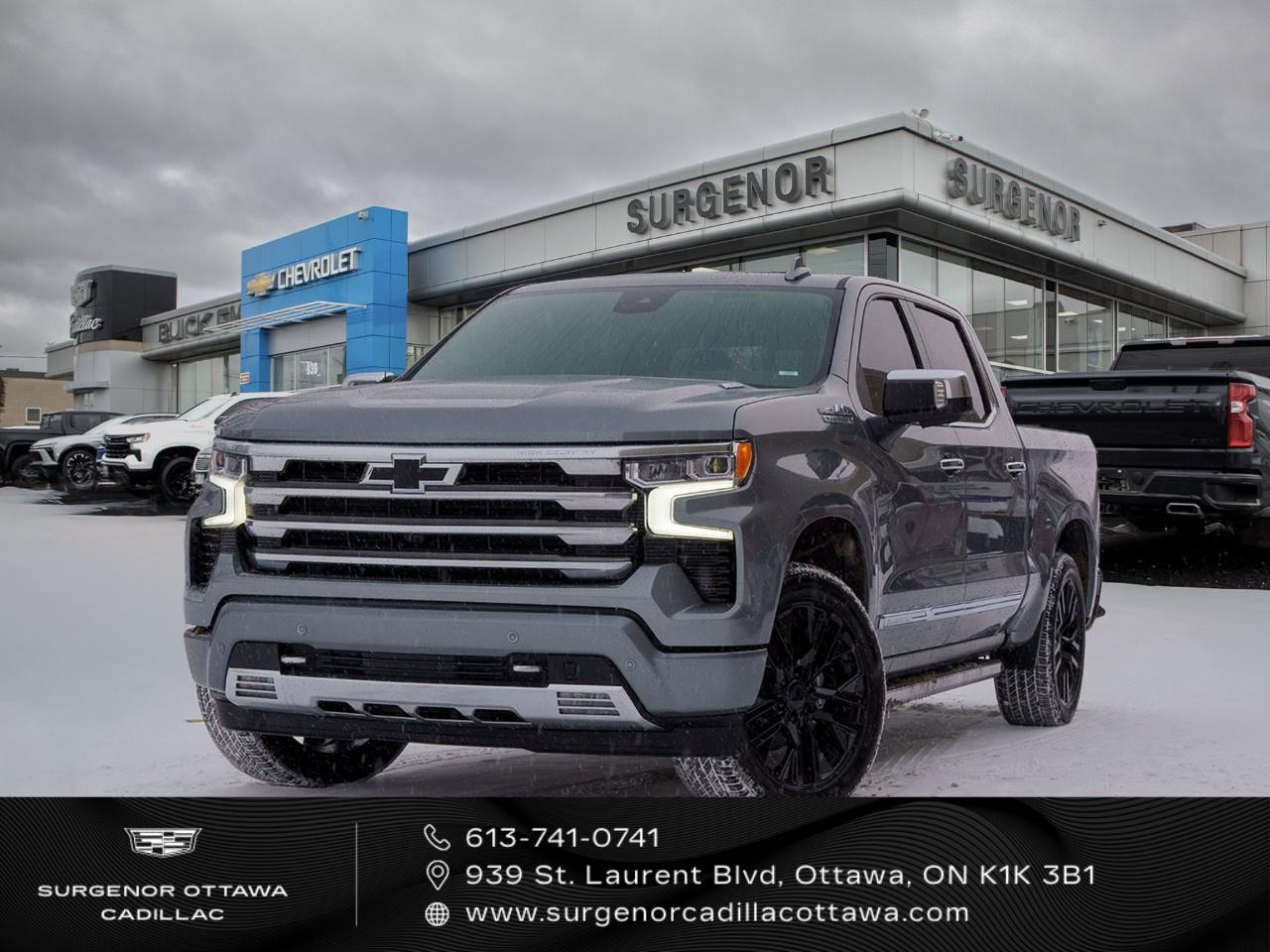 <p>The 2026 Chevrolet Silverado 1500 High Country in sleek Gray with a robust 4×4 drivetrain is set to elevate your driving experience to new heights. This truck combines rugged capability with the sophistication one expects from the High Country trim, perfect for handling everything from urban streets to off-road adventures.</p><p>The exterior design captivates with its commanding presence, complemented by alloy wheels and running boards for easy cabin access. Inside, enjoy the opulence of Black leather seats that offer both heating and cooling options, ensuring comfort in any season. With features like a backup camera, parking sensors, and keyless entry, the Silverado prioritizes ease of use.</p><p>Stay connected on the go with its advanced technology suite, including a navigation system, Bluetooth connectivity, and a Wi-Fi hotspot, perfect for both work and leisure. Safety won't be compromised as this Silverado is equipped with lane assist, brake assist, adaptive cruise control, and a suite of airbags to help keep you and your passengers secure.</p><p>Whether you need a reliable workhorse or a luxurious ride for your family, this Silverado 1500 High Country Crew Cab is designed to meet all your needs and exceed your expectations. Contact our dealership today to learn more about this exceptional vehicle and make it yours.</p>