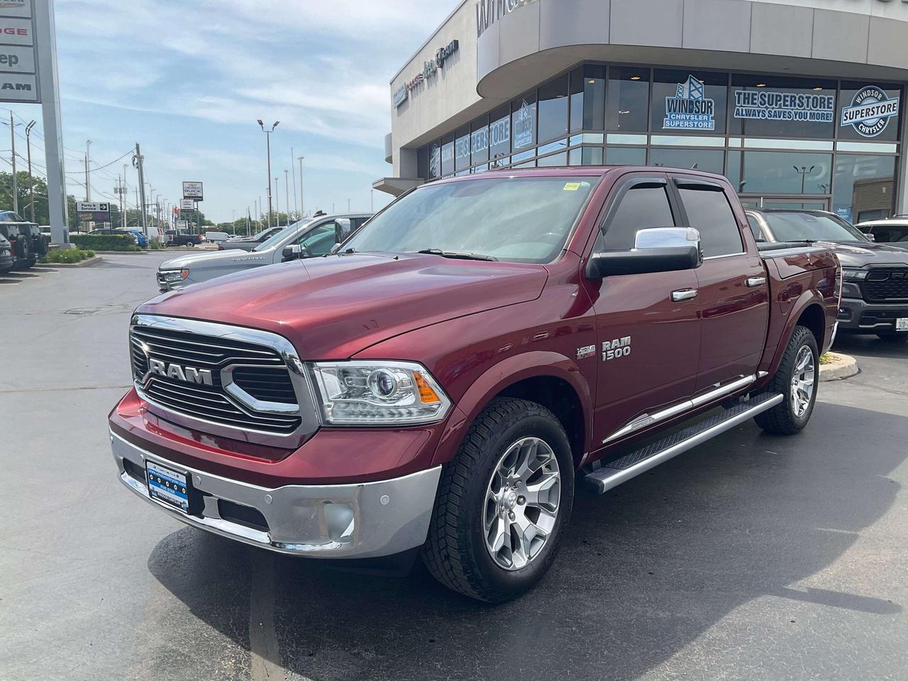 Odometer is 84518 kilometers below market average! Recent Arrival!

Delmonico Red Pearlcoat 2018 Ram 1500 Limited 4WD 8-Speed Automatic HEMI 5.7L V8 VVT

**CARPROOF CERTIFIED**.

* PLEASE SEE OUR MAIN WEBSITE FOR MORE PICTURES AND CARFAX REPORTS * Buy in confidence at WINDSOR CHRYSLER with our 95-point safety inspection by our certified technicians. Searching for your upgrade has never been easier. You will immediately get the low market price based on our market research, which means no more wasted time shopping around for the best price, Its time to drive home the most car for your money today. OVER 100 Pre-Owned Vehicles in Stock! Our Finance Team will secure the Best Interest Rate from one of out 20 Auto Financing Lenders that can get you APPROVED! Financing Available For All Credit Types! Whether you have Great Credit, No Credit, Slow Credit, Bad Credit, Been Bankrupt, On Disability, Or on a Pension, we have options. Looking to just sell your vehicle? We buy all makes and models let us buy your vehicle. Proudly Serving Windsor, Essex, Leamington, Kingsville, Belle River, LaSalle, Amherstburg, Tecumseh, Lakeshore, Strathroy, Stratford, Leamington, Tilbury, Essex, St. Thomas, Waterloo, Wallaceburg, St. Clair Beach, Puce, Riverside, London, Chatham, Kitchener, Guelph, Goderich, Brantford, St. Catherines, Milton, Mississauga, Toronto, Hamilton, Oakville, Barrie, Scarborough, and the GTA.