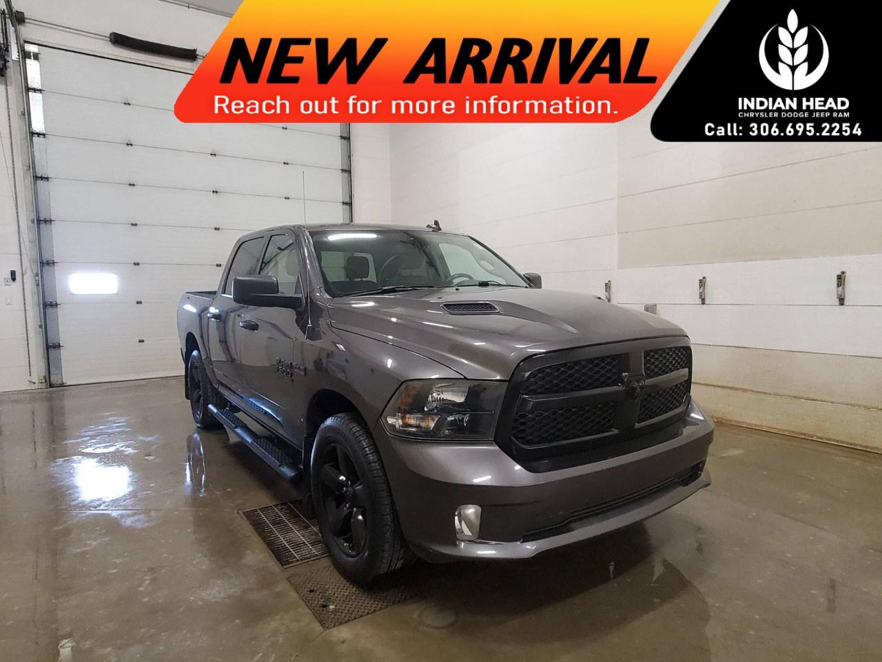 <p>The <strong>2022 Ram 1500 Classic Express Crew Cab 4x4</strong> delivers legendary Ram capability, bold styling, and practical comfort in a truck that's ready for work, play, and everything in between. Finished in striking <strong>Granite Crystal Metallic</strong> with a <strong>Black interior featuring Diesel Grey premium cloth seating</strong>, this truck combines rugged performance with modern convenience.</p><p>Under the hood is the dependable <strong>5.7L HEMI® VVT V8 engine with FuelSaver MDS</strong>, paired with an <strong>8-speed TorqueFlite automatic transmission</strong> for strong towing capability, smooth performance, and impressive power when you need it most. The addition of a <strong>Class IV hitch receiver</strong>, anti-spin differential rear axle, and larger fuel tank make this truck well-equipped for hauling gear and tackling tough jobs.</p><p>The popular <strong>Night Edition Package</strong> gives this Ram an aggressive appearance with <strong>20-inch semi-gloss black aluminum wheels</strong>, black exterior badging, a black honeycomb grille, black 4x4 badging, and a sport performance hood. The result is a truck that stands out wherever it goes.</p><p>Inside, you'll find a comfortable and functional cabin with <strong>premium cloth front bucket seats</strong>, a <strong>power driver's seat</strong>, <strong>heated front seats</strong>, a <strong>heated leather-wrapped steering wheel</strong>, dual-zone automatic climate control, remote start, and remote keyless entry. The spacious Crew Cab design provides plenty of room for passengers and cargo alike.</p><p>Technology features include the <strong>Uconnect® 5 system with an 8.4-inch touchscreen</strong>, Apple CarPlay®, Android Auto, Bluetooth® connectivity, SiriusXM® capability, USB mobile projection, and hands-free communication. The Wheel & Sound Group adds additional convenience with in-floor storage bins and upgraded interior features.</p><p>Safety and confidence come standard with a <strong>ParkView® Rear Back-Up Camera</strong>, Park-Sense® Rear Park Assist, Electronic Stability Control, advanced multistage airbags, tire pressure monitoring, cruise control, and four-wheel anti-lock disc brakes.</p><p>With its powerful HEMI V8, bold Night Edition styling, modern technology, and proven Ram capability, this <strong>2022 Ram 1500 Classic Express Crew Cab 4x4</strong> is an outstanding choice for drivers looking for a versatile full-size pickup.</p><p>Please confirm all vehicle details and features with our sales team and start the buying process today.</p>