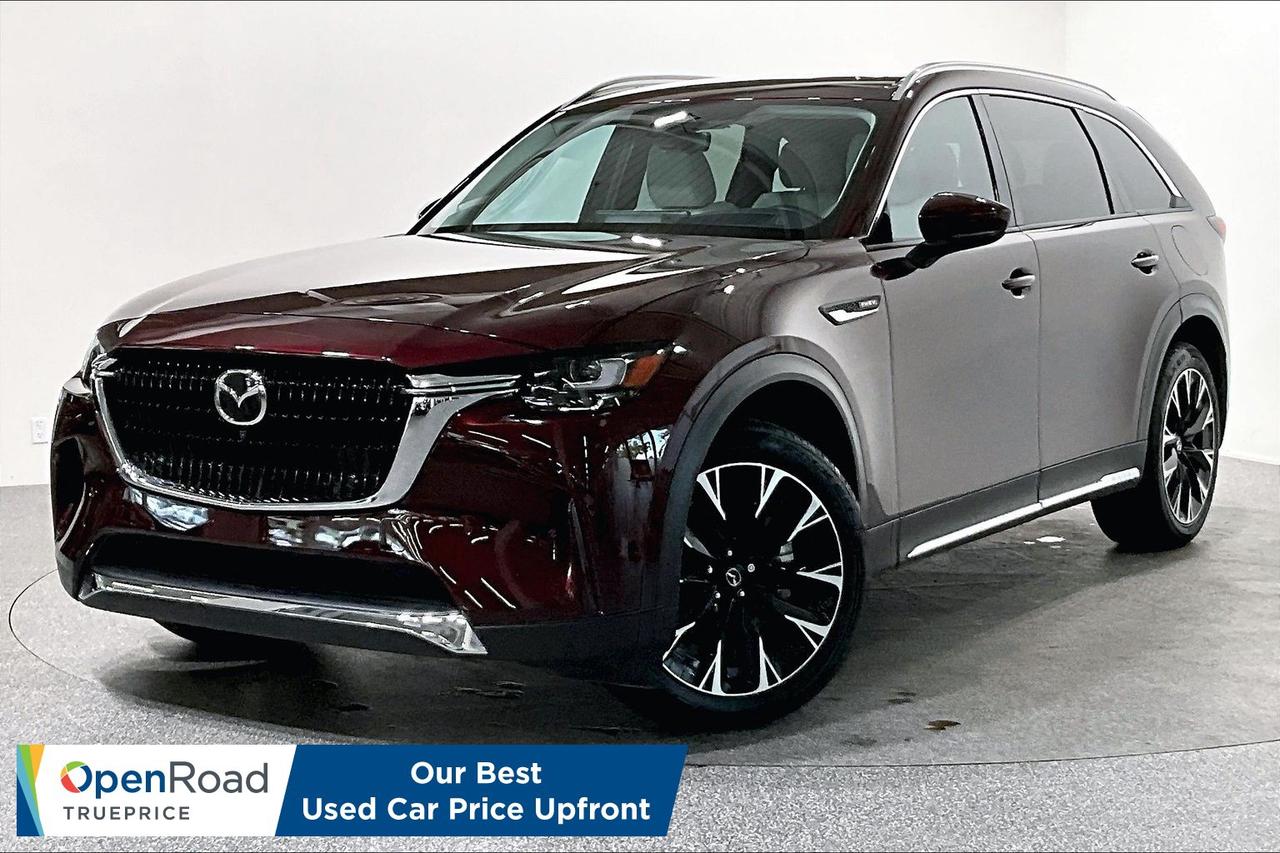 Experience the future of family driving with this 2025 Mazda CX-90 PHEV GT, a sophisticated three-row SUV that seamlessly combines electrified efficiency, premium luxury, and exceptional performance. Designed for modern families who refuse to compromise, the CX-90 PHEV GT delivers impressive plug-in hybrid capability alongside the refinement and craftsmanship Mazda is known for. Powered by an advanced Plug-In Hybrid Electric Vehicle (PHEV) powertrain paired with Mazdas i-Activ AWD system, the CX-90 offers the flexibility of electric driving for everyday commutes while maintaining the confidence and range needed for longer journeys. Its striking design, commanding presence, and meticulously crafted interior set a new standard in the premium SUV segment. Inside, youll discover a luxurious cabin featuring premium leather-trimmed seating, a panoramic moonroof, heated and ventilated front seats, heated second-row seating, and a heated steering wheel. Advanced technology includes a large infotainment display with Apple CarPlay and Android Auto integration, a premium Bose audio system, wireless charging, and a 360&deg; View Monitor for added convenience and confidence. With spacious three-row seating, flexible cargo space, and a comprehensive suite of advanced safety technologies, the CX-90 PHEV GT is built to elevate every journey. Key Features:&bull; Plug-In Hybrid Electric Vehicle (PHEV) Powertrain&bull; i-Activ All-Wheel Drive (AWD)&bull; Three-Row Seating&bull; Panoramic Moonroof&bull; Premium Leather-Trimmed Interior&bull; Heated & Ventilated Front Seats&bull; Heated Second-Row Seats&bull; Heated Steering Wheel&bull; Bose Premium Audio System&bull; Apple CarPlay & Android Auto&bull; Wireless Charging&bull; 360&deg; View Monitor&bull; Power Liftgate&bull; Blind Spot Monitoring&bull; Adaptive Cruise Control&bull; Lane Keep Assist&bull; Advanced Keyless Entry & Push-Button Start Combining electrified efficiency, premium comfort, and exceptional versatility, this 2025 Mazda CX-90 PHEV GT is the ultimate SUV for families seeking luxury without compromise. Visit OpenRoad Mazda Port Moody today and discover Mazdas most advanced SUV for yourself.