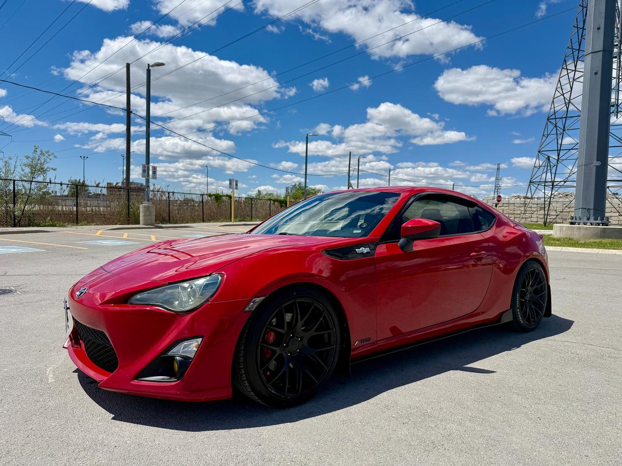 <p>Looking for a seriously fun, head-turning sports car that&rsquo;s already built the right way? Select Auto Centre Ltd. is proud to offer this stunning 2014 Scion FR-S finished in a beautiful Red exterior with a Black interior. This is a ONE OWNER vehicle paired with the highly sought-after 6-speed MANUAL transmission, making it the perfect choice for enthusiasts who truly love to drive.</p><p>This FR-S is far from stock. Over $15,000 has been invested into professionally selected performance upgrades to create an incredibly exciting driving experience producing over 350HP on 94 octane fuel. Built with quality components and tuned properly, this car delivers the perfect combination of turbocharged power, sharp handling, aggressive sound, and daily drivability.</p><p>If you&rsquo;ve been searching for a clean, tastefully modified FR-S that stands out from the crowd, this is the one. The vehicle sounds incredible, pulls hard through every gear, and handles corners exactly how a lightweight rear-wheel-drive sports car should.</p><p>Performance Upgrades Include:</p><p>&bull; MAPerformance Turbo Kit<br>&bull; Precision Turbo<br>&bull; Turbosmart Blow Off Valve<br>&bull; Turbosmart Wastegate<br>&bull; Turbosmart Oil Pressure Regulator<br>&bull; Mishimoto Intercooler<br>&bull; Mishimoto Oil Cooler w/ Sandwich Plate<br>&bull; GrimmSpeed Boost Controller<br>&bull; Radium Auto Fuel Rail<br>&bull; Crawford Intake Manifold<br>&bull; Throttle Body Spacer<br>&bull; 400cc Injectors<br>&bull; DW300C Fuel Pump<br>&bull; HKS Spark Plugs<br>&bull; Takeda 2.5&rdquo; Exhaust System<br>&bull; Upgraded Oil Pan<br>&bull; Cusco Strut Bar<br>&bull; Tein Coilovers with Bump Stops<br>&bull; Wilwood 4-Piston Brake Calipers & Rotors<br>&bull; ECUTEK Dyno Tune on 94 Octane by OnPoint Tuning</p><p>This FR-S has the perfect balance of reliability, performance, and style. Whether you&rsquo;re looking for a weekend toy, summer cruiser, car meet head-turner, or a properly built turbo platform, this car checks all the boxes.</p><p>FULLY CERTIFIED &ndash; NO HIDDEN FEES<br>$13,888 + HST & Licensing</p><p>Select Auto Centre Ltd.<br>6 Namco Road, Toronto<br>Call or Text: 416-841-7058</p>