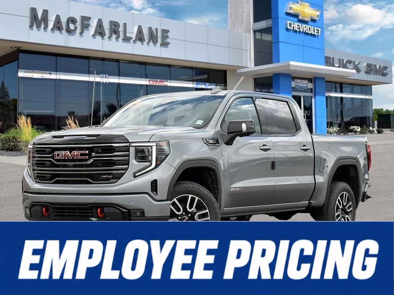<p>Experience diesel-powered capability, premium comfort and rugged off-road performance in this new <strong>2026 GMC Sierra 1500 AT4 Crew Cab Short Box 4WD</strong>. Available at MacFarlane Chevrolet Buick GMC in Petrolia, Ontario, this professional-grade full-size pickup is built for towing, hauling, demanding workdays and weekend adventures throughout Southwestern Ontario.</p><p>The VIN configuration identifies this Sierra as an AT4 Crew Cab Short Box 4WD equipped with the <strong>3.0L Duramax Turbo-Diesel inline-six engine</strong>. Paired with a smooth 10-speed automatic transmission, the Duramax delivers strong low-end torque, responsive performance and confident trailering capability.</p><p>Built for challenging terrain, the Sierra AT4 features a <strong>2-inch factory-installed suspension lift</strong>, off-road suspension, Rancho monotube shocks, protective skid plates and a two-speed Autotrac transfer case. Its bold exterior design, distinctive AT4 badging and red recovery hooks create a commanding road presence.</p><p>Inside, enjoy a refined Jet Black cabin with Kalahari accents, heated and ventilated front seats and a heated steering wheel. A <strong>13.4-inch GMC infotainment touchscreen</strong> and customizable 12.3-inch digital Driver Information Centre keep compatible navigation, entertainment and vehicle information easily accessible. GMC safety and driver-assistance technologies provide added confidence on every journey.</p><p>Visit MacFarlane Chevrolet Buick GMC to explore this <strong>2026 GMC Sierra 1500 AT4 Duramax for sale near Sarnia, Strathroy, London and throughout Lambton County</strong>.</p>