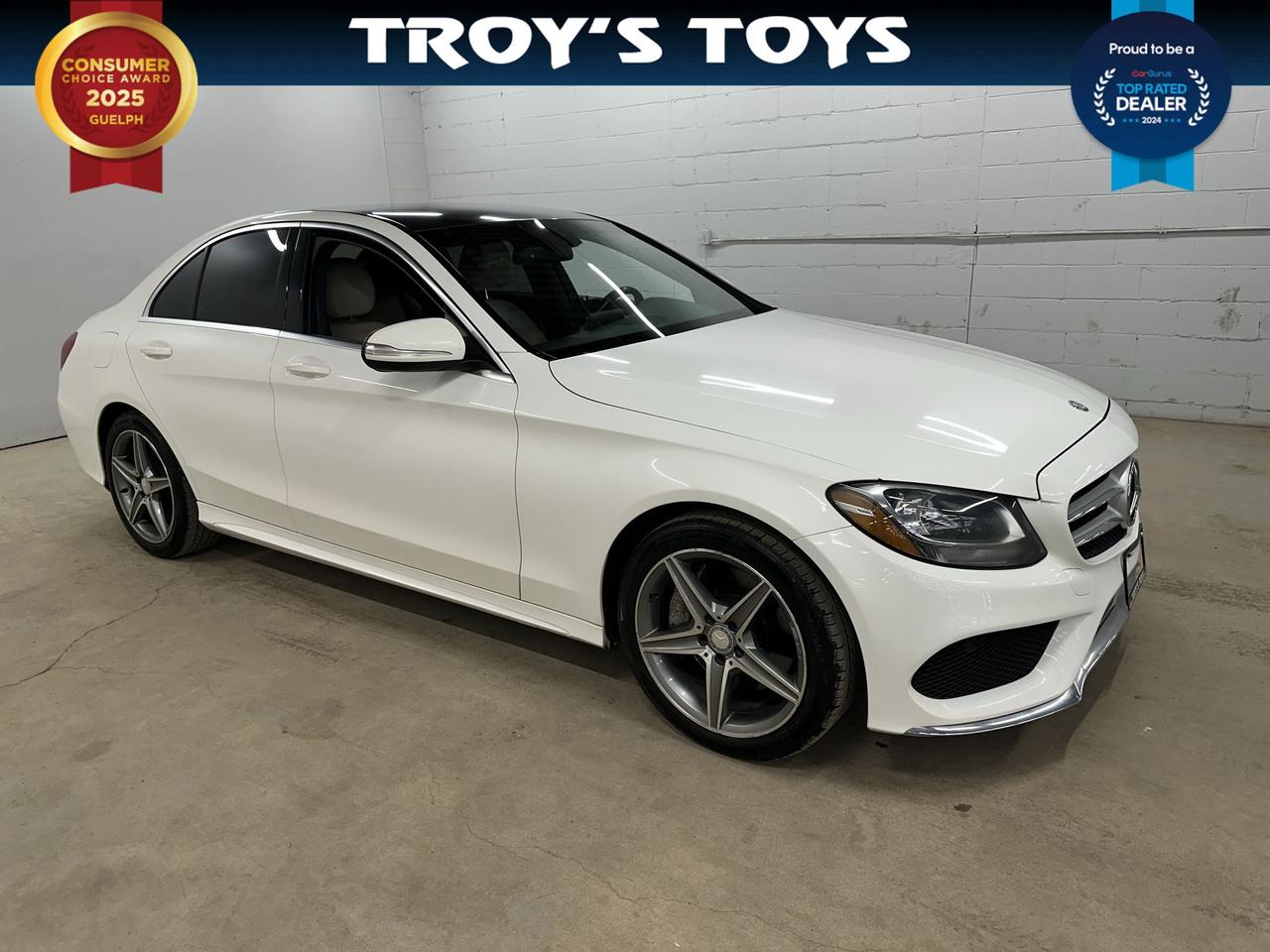 <p>Experience timeless elegance and robust performance with this stunning used 2015 Mercedes-Benz C 300 sedan, now available at Troys Toys. Dressed in a classic white exterior and complemented by a refined beige interior, this C-Class exudes sophistication from every angle. Its sleek sedan body style, combined with an all-wheel-drive system, ensures a confident and capable drive in any Canadian season, while the smooth automatic transmission makes for effortless cruising.</p><p>Step inside and discover a cabin designed for comfort and luxury. The 2015 C 300 offers a premium environment, perfect for daily commutes or weekend getaways. With a respectable 161,507 kilometers on the odometer, this Mercedes-Benz has been driven and enjoyed, ready to provide its next owner with the signature Mercedes-Benz driving experience.</p><p>Here are five of the most exciting features that make this 2015 Mercedes-Benz C 300 a true standout:</p><ul><li><strong>All-Wheel Drive:</strong> Conquer any road condition with confidence thanks to the advanced 4MATIC all-wheel-drive system, providing superior traction and stability year-round.</li><li><strong>Premium Sedan Comfort:</strong> Experience the refined ride quality and luxurious appointments that are synonymous with the Mercedes-Benz C-Class, a hallmark of German engineering.</li><li><strong>Effortless Automatic Transmission:</strong> Glide through gears with seamless precision, making every drive, whether in city traffic or on the open highway, an absolute pleasure.</li><li><strong>Elegant White Exterior with Beige Interior:</strong> Turn heads with a timeless white exterior that pairs beautifully with the warm and inviting beige interior, creating an atmosphere of understated luxury.</li><li><strong>Trusted Brand Reliability:</strong> Own a piece of automotive excellence from a brand renowned for its engineering prowess and enduring quality, offering peace of mind for the road ahead.</li></ul><p><strong><em>Powered by AutoIntelligence&trade;</em></strong></p><p>Vehicle information has been generated using artificial intelligence and is provided for informational purposes only. While efforts are made to ensure accuracy, please confirm all details directly with the dealer.</p>