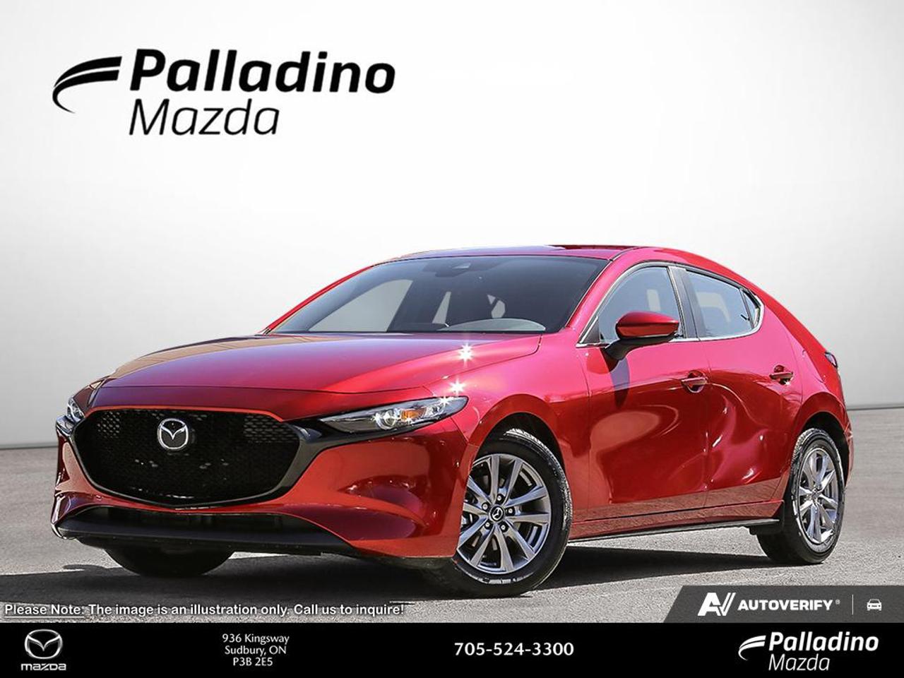 Built for daily ease and long-term value, the brand new 2026 Mazda Mazda3 Sport GX brings smart design, confident road manners, and practical hatchback versatility to Greater Sudbury drivers. Finished in Red with a Black interior, this compact hatchback feels modern, refined, and ready for every commute, errand, and weekend drive.

At Palladino Mazda, this new 2026 Mazda Mazda3 Sport GX stands out with its 2.5L SKYACTIV-G DOHC 16-Valve I4 engine, front-wheel drive layout, and 6-Speed SKYACTIV-Drive automatic transmission. It delivers smooth response in traffic, composed highway cruising, and the everyday usefulness that makes a hatchback such a smart choice in Northern Ontario.

FEATURES OF THE Mazda3 Sport GX
»» 2.5L SKYACTIV-G four-cylinder gas engine
»» 6-Speed SKYACTIV-Drive automatic transmission
»» Front-wheel drive for balanced efficiency
»» Hatchback design adds everyday versatility

ADVANCED SAFETY FEATURES
»» Advanced airbags help protect occupants
»» Stability control supports confident handling
»» Traction control helps on slick roads
»» Anti-lock brakes aid controlled stopping

PERFORMANCE AND EFFICIENCY
»» 2.5L engine offers smooth everyday power
»» Automatic transmission delivers easy shifting
»» Front-wheel drive supports predictable handling
»» SKYACTIV engineering helps improve efficiency

COMFORT AND CONVENIENCE
»» Five-door hatchback improves cabin access
»» Automatic transmission eases city driving
»» Practical layout supports daily comfort
»» Black interior looks clean and modern

TECHNOLOGY AND CONNECTIVITY
»» Driver-focused controls are easy to reach
»» Clear instrument display supports awareness
»» Modern cabin design feels intuitive
»» Useful infotainment features enhance convenience

CARGO SPACE
»» Hatchback opening makes loading simpler
»» Rear cargo area suits daily errands
»» Flexible space helps carry gear
»» Compact size remains easy to park

The brand new 2026 Mazda Mazda3 Sport GX is a great fit for drivers who want a compact vehicle that feels polished without giving up practicality. Its hatchback body adds welcome flexibility, while the responsive powertrain helps make every trip feel smooth and composed, whether you are driving across town or heading out on the highway.

This new 2026 Mazda Mazda3 Sport GX also benefits from Mazdas strong reputation for sharp handling, quality cabin design, and driver-first engineering. The Red exterior adds energy and presence, while the Black interior keeps the look timeless and easy to live with through every season in Greater Sudbury.

WHAT OTHER OWNERS LIKE
»» Responsive handling inspires driving confidence
»» Hatchback utility adds everyday flexibility
»» Cabin layout feels clean and simple
»» Smooth ride suits daily commuting

This 2026 Mazda Mazda3 Sport GXs VIN is: JM1BPAKL8T1886276.

The advertised price is for financing only and applies exclusively to vehicles eligible for financing. Vehicles sold as-is are not eligible for financing and require full payment at purchase. All cash purchases of finance-eligible vehicles will be subject to an additional $2,501.00. This advertised price also does not include taxes and licensing fees. For as-is vehicles: the motor vehicle sold under this contract is being sold as-is and is not represented as being in road worthy condition, mechanically sound or maintained at any guaranteed level of quality.<p> and practical hatchback versatility to Greater Sudbury drivers. Finished in Red with a Black interior</p>
<p> and the everyday usefulness that makes a hatchback such a smart choice in Northern Ontario.

FEATURES OF THE Mazda3 Sport GX
»» 2.5L SKYACTIV-G four-cylinder gas engine
»» 6-Speed SKYACTIV-Drive automatic transmission
»» Front-wheel drive for balanced efficiency
»» Hatchback design adds everyday versatility

ADVANCED SAFETY FEATURES
»» Advanced airbags help protect occupants
»» Stability control supports confident handling
»» Traction control helps on slick roads
»» Anti-lock brakes aid controlled stopping

PERFORMANCE AND EFFICIENCY
»» 2.5L engine offers smooth everyday power
»» Automatic transmission delivers easy shifting
»» Front-wheel drive supports predictable handling
»» SKYACTIV engineering helps improve efficiency

COMFORT AND CONVENIENCE
»» Five-door hatchback improves cabin access
»» Automatic transmission eases city driving
»» Practical layout supports daily comfort
»» Black interior looks clean and modern

TECHNOLOGY AND CONNECTIVITY
»» Driver-focused controls are easy to reach
»» Clear instrument display supports awareness
»» Modern cabin design feels intuitive
»» Useful infotainment features enhance convenience

CARGO SPACE
»» Hatchback opening makes loading simpler
»» Rear cargo area suits daily errands
»» Flexible space helps carry gear
»» Compact size remains easy to park

The brand new 2026 Mazda Mazda3 Sport GX is a great fit for drivers who want a compact vehicle that feels polished without giving up practicality. Its hatchback body adds welcome flexibility</p>
<p> whether you are driving across town or heading out on the highway.

This new 2026 Mazda Mazda3 Sport GX also benefits from Mazdas strong reputation for sharp handling</p>
<p> while the Black interior keeps the look timeless and easy to live with through every season in Greater Sudbury.

WHAT OTHER OWNERS LIKE
»» Responsive handling inspires driving confidence
»» Hatchback utility adds everyday flexibility
»» Cabin layout feels clean and simple
»» Smooth ride suits daily commuting

This 2026 Mazda Mazda3 Sport GXs VIN is: JM1BPAKL8T1886276.

The advertised price is for financing only and applies exclusively to vehicles eligible for financing. Vehicles sold as-is are not eligible for financing and require full payment at purchase. All cash purchases of finance-eligible vehicles will be subject to an additional $2</p>
<p>501.00. This advertised price also does not include taxes and licensing fees. For as-is vehicles: the motor vehicle sold under this contract is being sold as-is and is not represented as being in road worthy condition</p>
